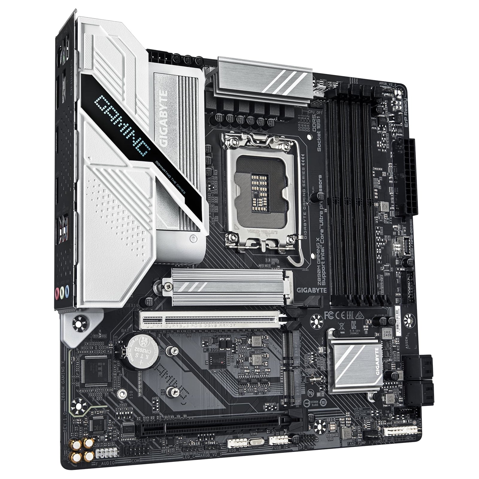 Gigabyte Z890M GAMING X Intel 1851 Socket Motherboard, Micro-ATX, 4x DDR5 Slots, 3x M.2 Sockets, 1x USB-C Port, Fitted I/O Shield, 2.5GbE LAN, 2x DisplayPorts / 1x HDMI Port