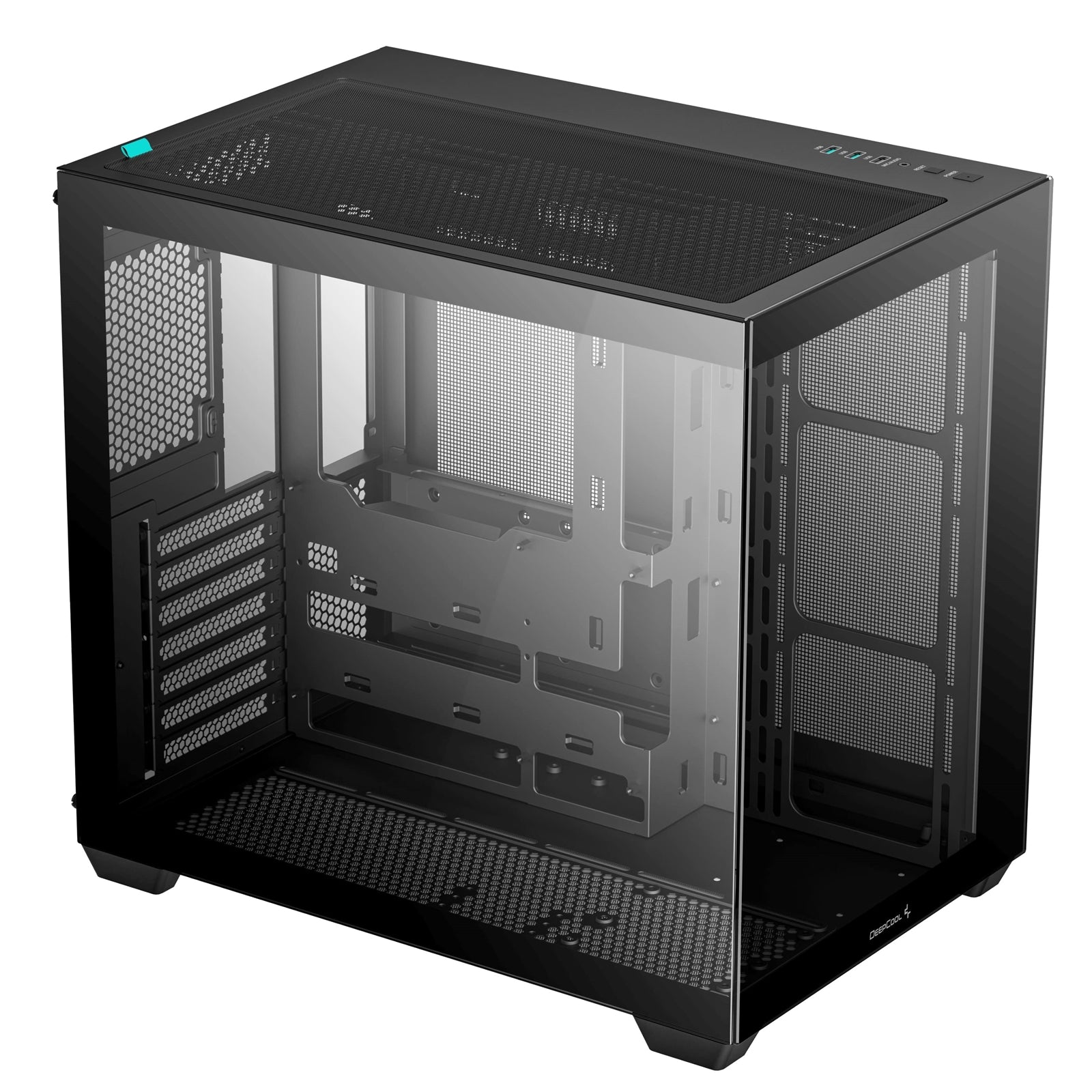 DeepCool CG530 Dual-Chamber Mid Tower Case, Tempered Glass Panels, Advanced Cooling Support, Exceptional Cable Management, Black