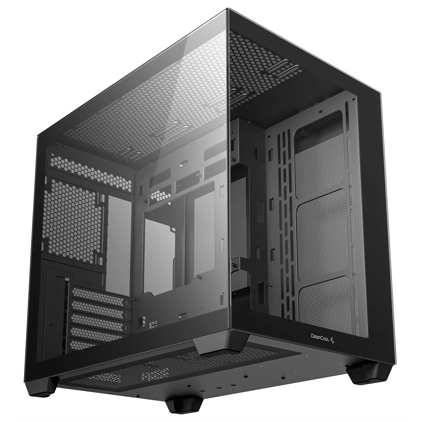 DeepCool CG530 Dual-Chamber Mid Tower Case, Tempered Glass Panels, Advanced Cooling Support, Exceptional Cable Management, Black