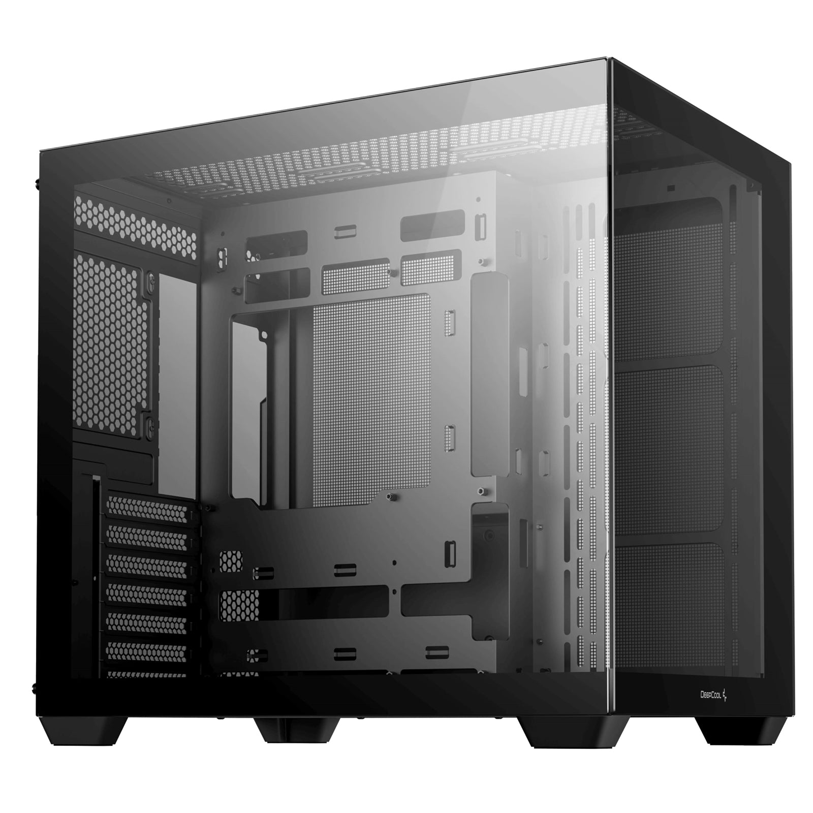 DeepCool CG530 Dual-Chamber Mid Tower Case, Tempered Glass Panels, Advanced Cooling Support, Exceptional Cable Management, Black