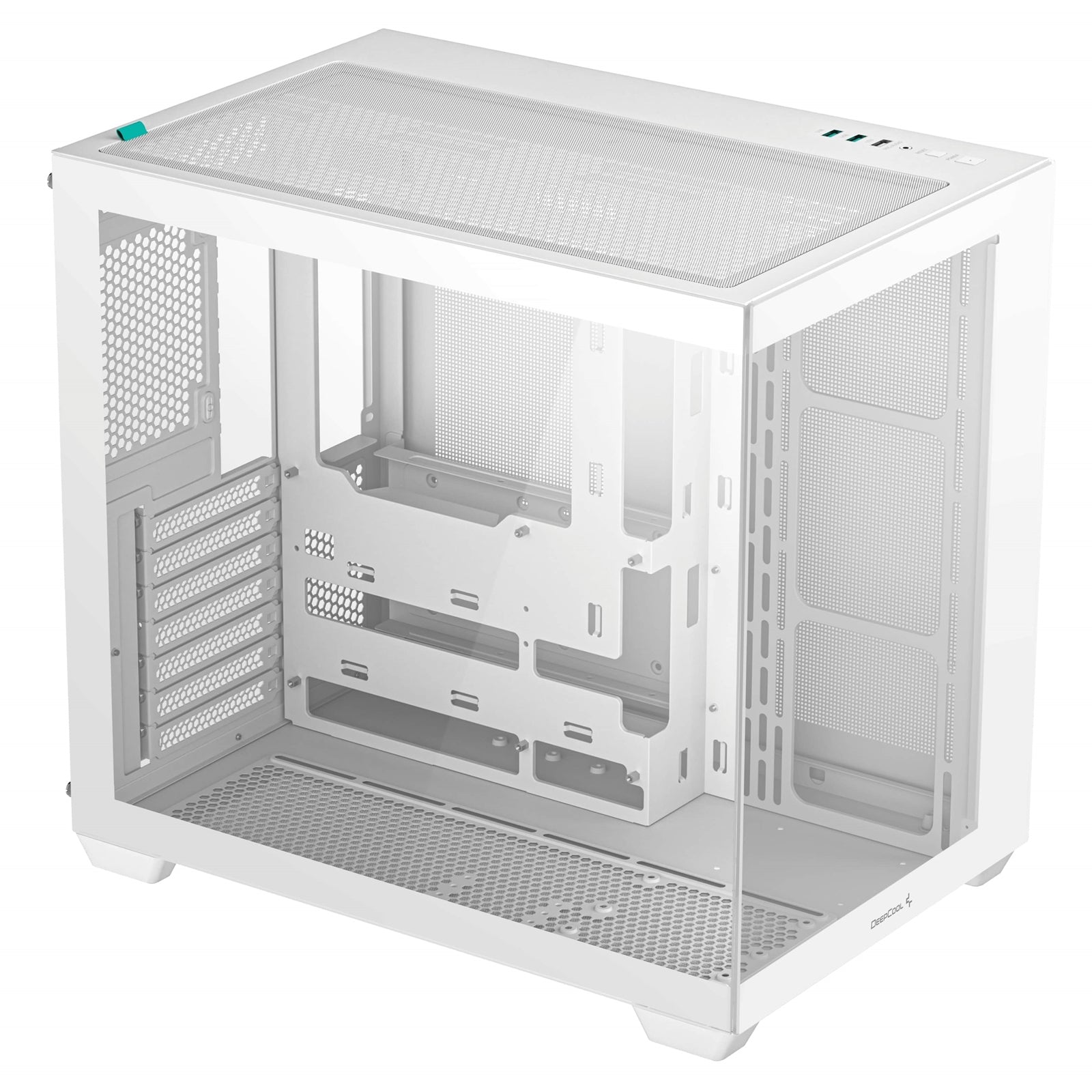 DeepCool CG530 Dual-Chamber Computer Case, Tempered Glass Panels, Advanced Cooling Support, Exceptional Cable Management, White