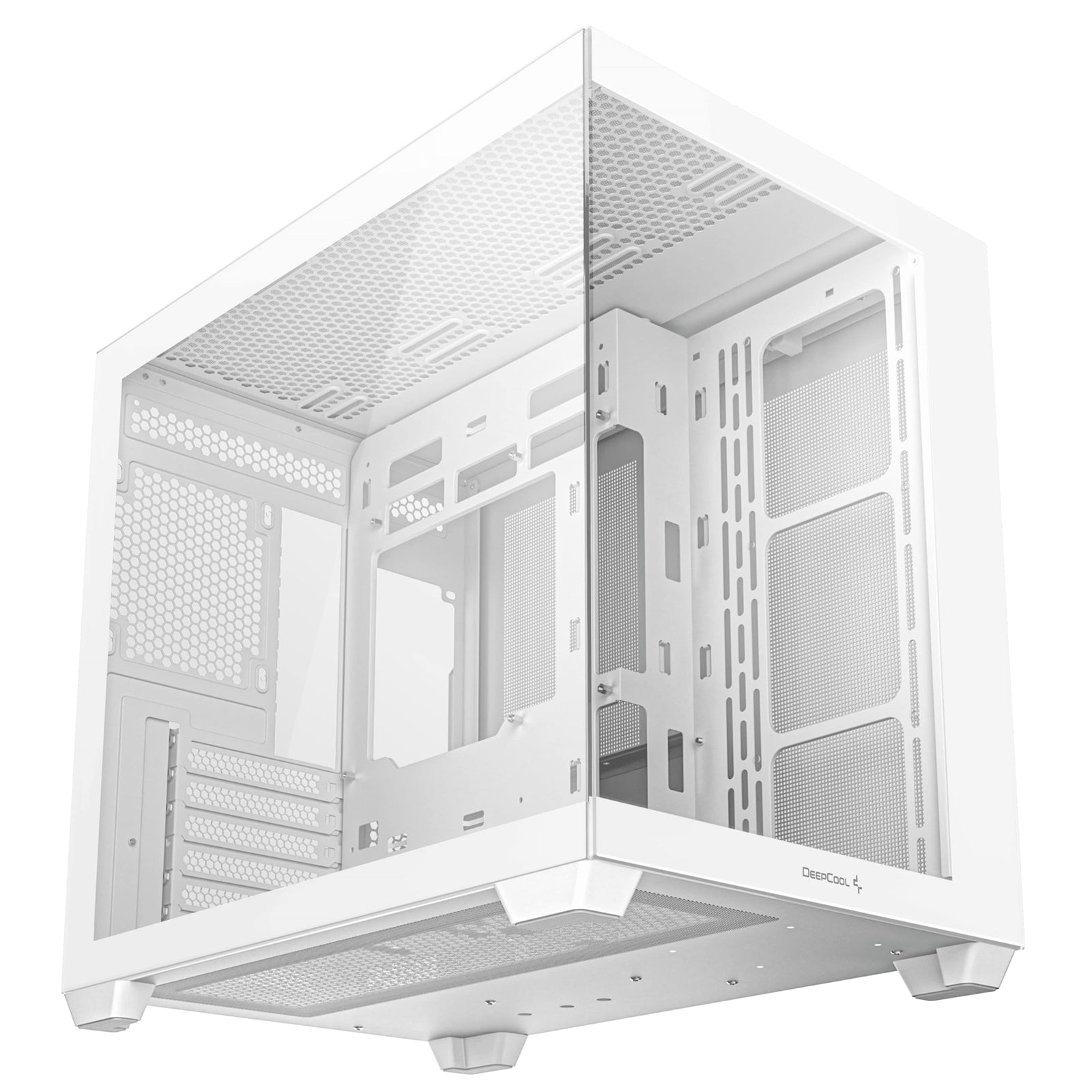 DeepCool CG530 Dual-Chamber Computer Case, Tempered Glass Panels, Advanced Cooling Support, Exceptional Cable Management, White