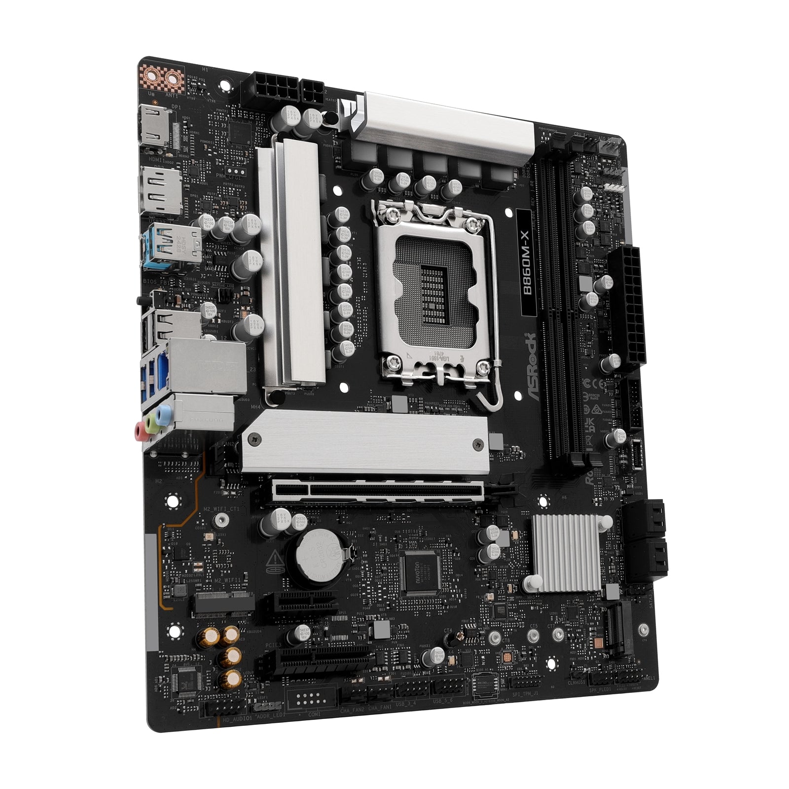 ASRock B860M-X Intel 1851 Socket Motherboard, Micro-ATX, 2x DDR5 Slots, 2x M.2 Sockets, 2x USB-C Port, 2.5GbE LAN, 1x DisplayPort / 1x HDMI Port