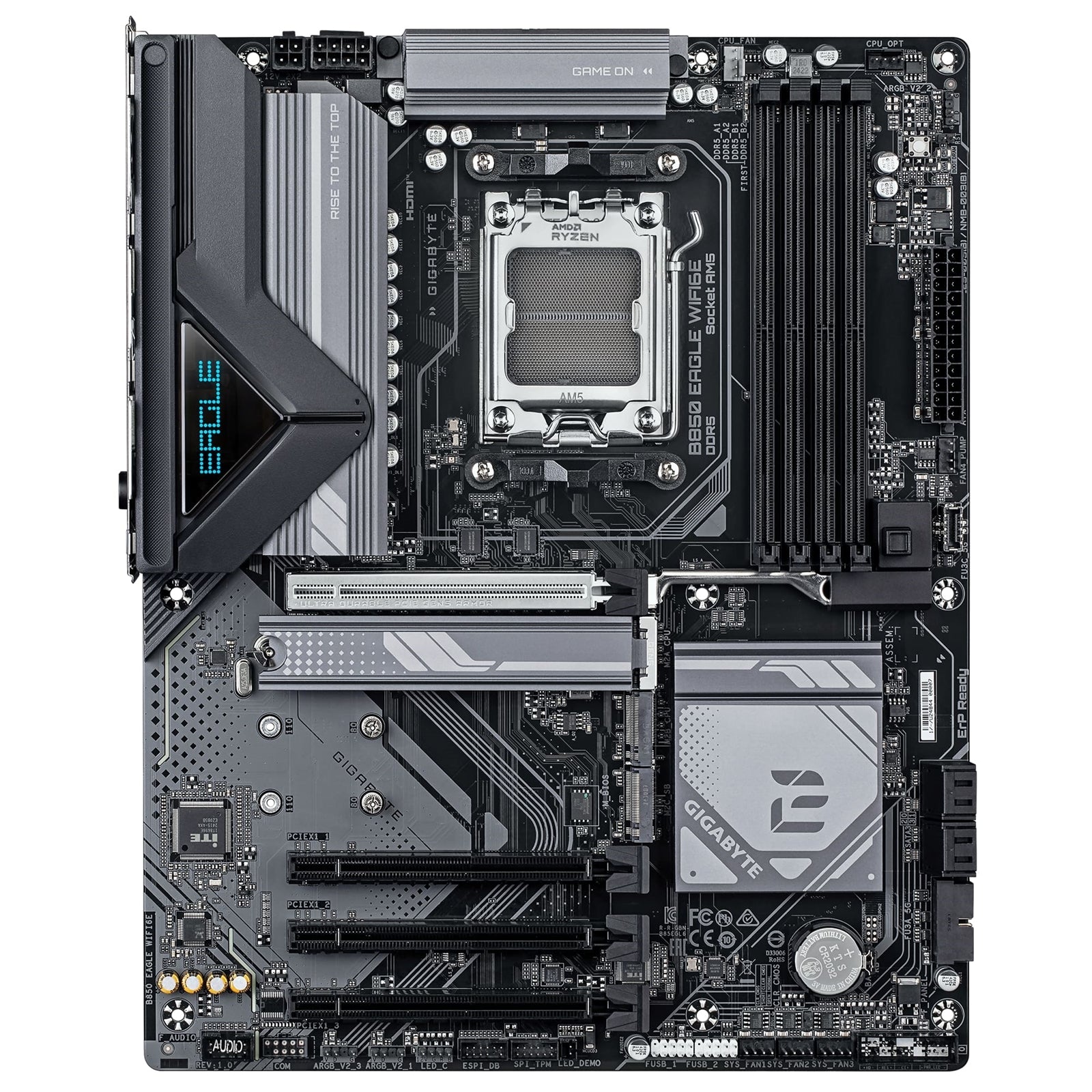 Gigabyte B850 EAGLE WIFI6E AMD AM5 Socket Motherboard, ATX, 4x DDR5 Slots, 3x M.2 Sockets, 2x USB-C Port, Fitted I/O Shield, GbE LAN, Wi-Fi 6E, 1x DisplayPort / 1x HDMI Port