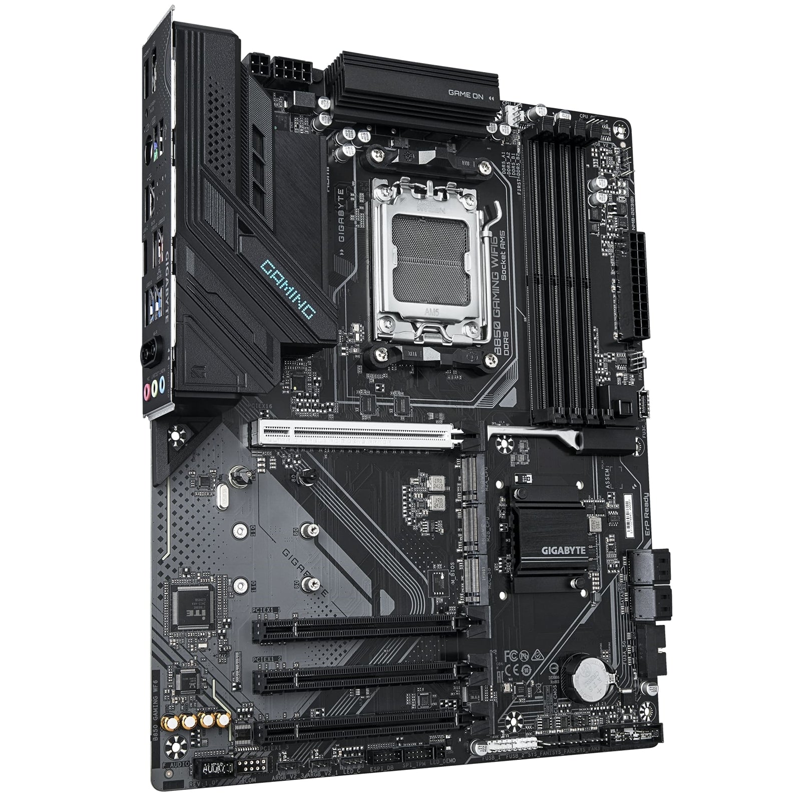 Gigabyte B850 GAMING WIFI6 AMD AM5 Socket Motherboard, ATX, 4x DDR5 Slots, 3x M.2 Sockets, 2x USB-C Port, Fitted I/O Shield, GbE LAN, Wi-Fi 6, 1x DisplayPort / 1x HDMI Port