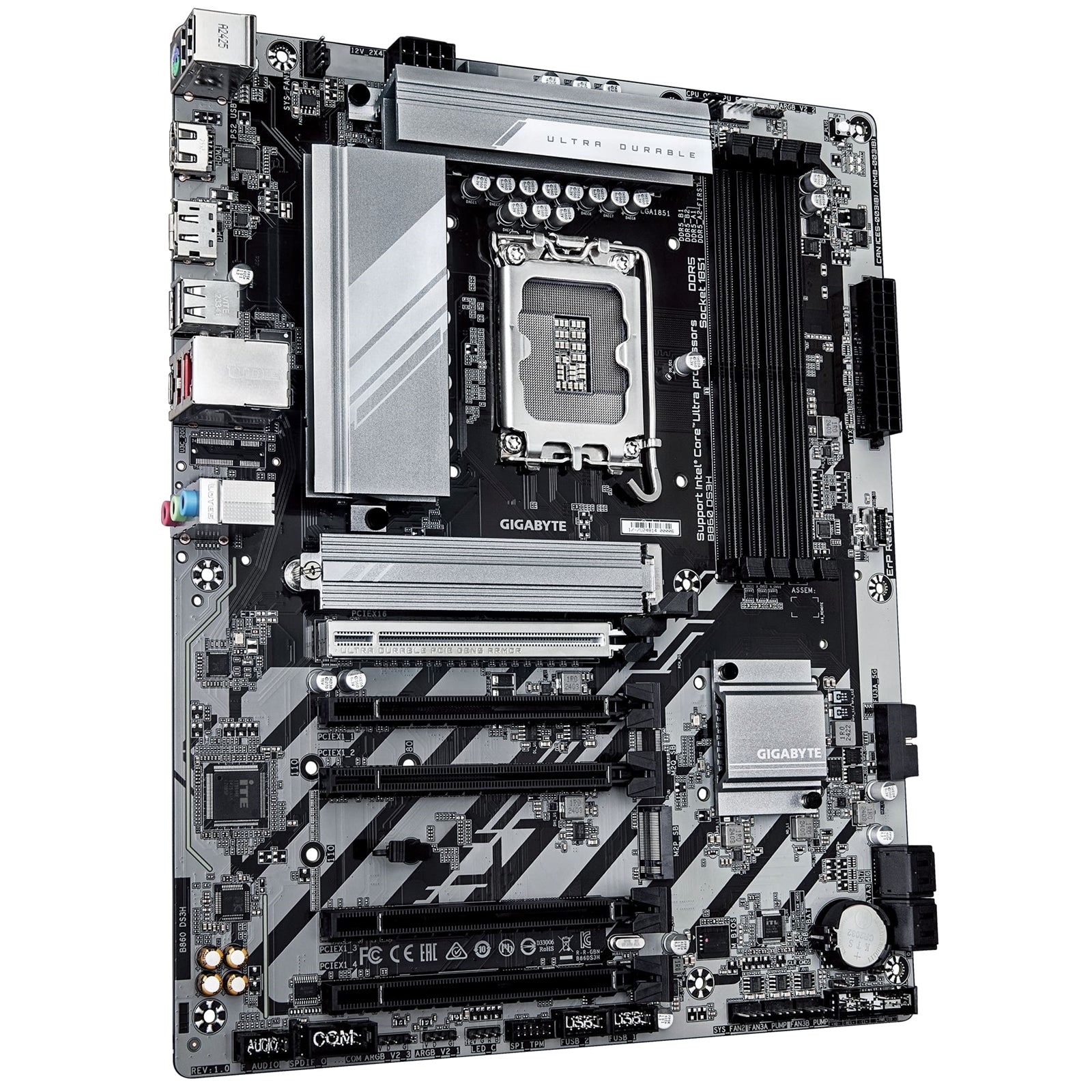 Gigabyte B860 DS3H Intel 1851 Socket Motherboard, ATX, 4x DDR5 Slots, 2x M.2 Sockets, 2x USB-C Port, 2.5GbE LAN, 1x DisplayPort / 1x HDMI Port