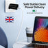 SUMVISION Universal 3 Port USB Black Laptop Wall Charger, 65W, GaN, Multiport USB Connections with Type-C, USB-A QC 3.0 Fast Charge & USB-A, Includes UK Plug, Suitable for USB-C Laptop Charging, UK Design and Free UK Tech Support