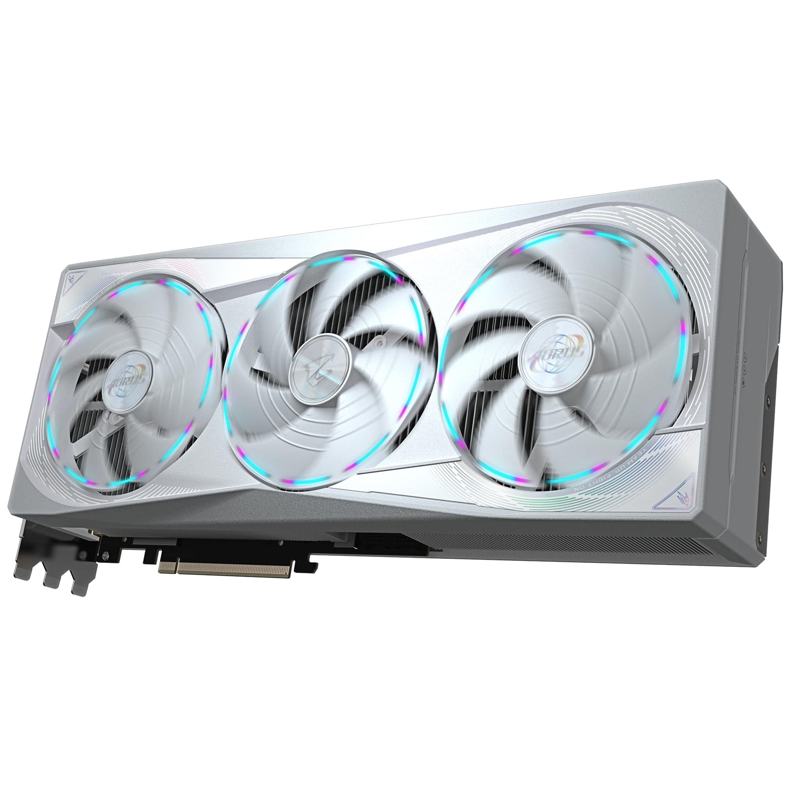 Gigabyte NVIDIA GeForce RTX 5080 AORUS MASTER ICE 16G Graphics Card, 16GB GDDR7, 10752 CUDA Cores, 2805 MHz Core Clock, Triple Fan, White, RGB, 3x DisplayPorts / 1x HDMI Port