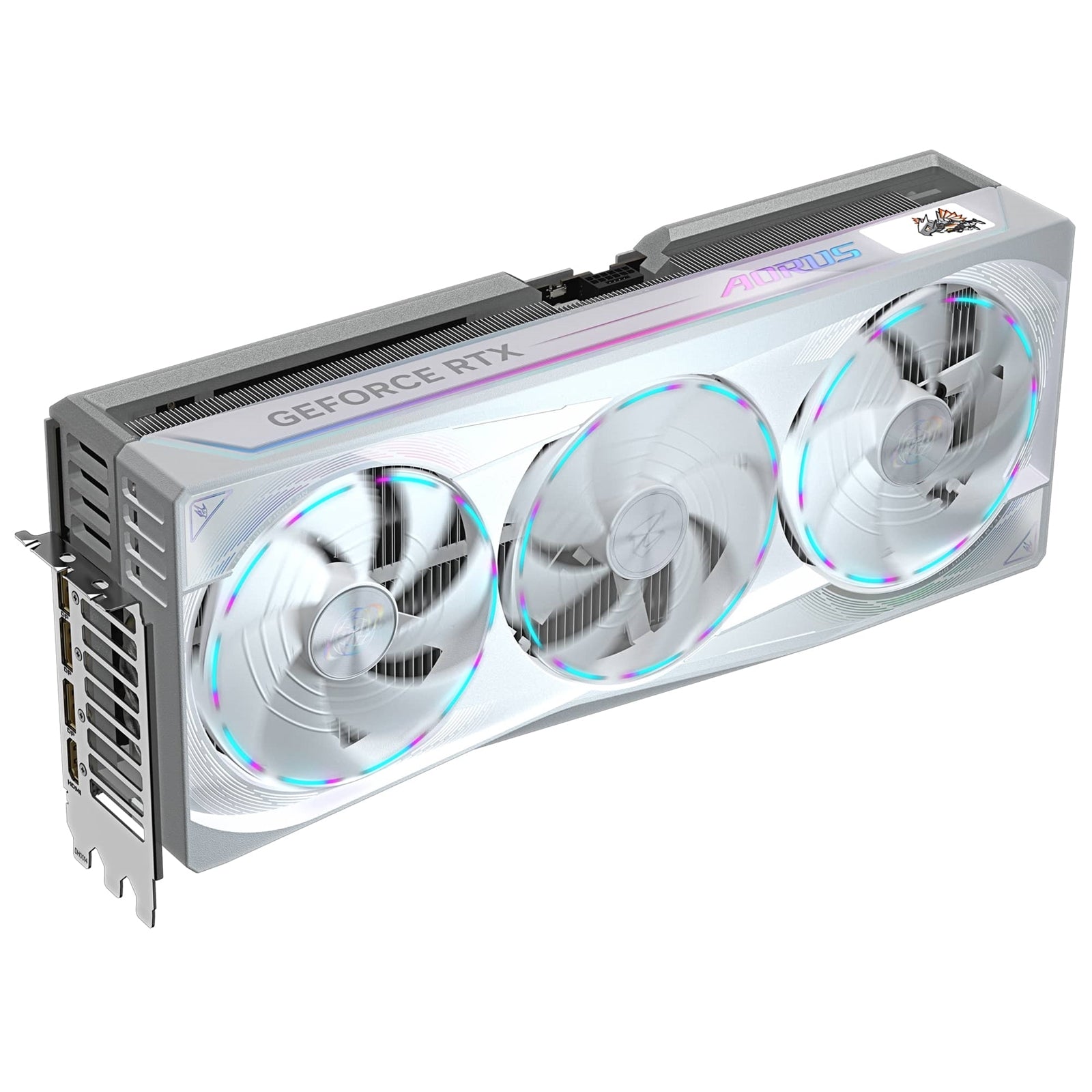 Gigabyte NVIDIA GeForce RTX 5090 AORUS MASTER ICE 32G Graphics Card, 32GB GDDR7, 21760 CUDA Cores, 2655 MHz Core Clock, Triple Fan, White, RGB, 3x DisplayPorts / 1x HDMI Port