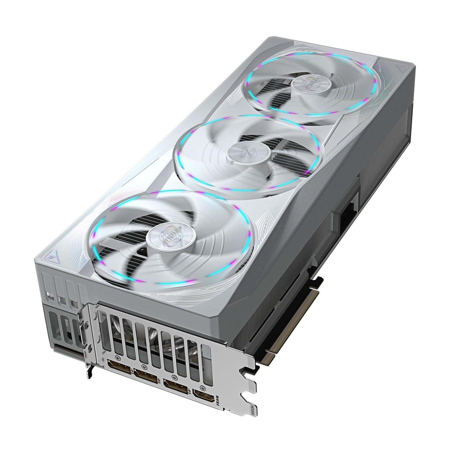 Gigabyte NVIDIA GeForce RTX 5090 AORUS MASTER ICE 32G Graphics Card, 32GB GDDR7, 21760 CUDA Cores, 2655 MHz Core Clock, Triple Fan, White, RGB, 3x DisplayPorts / 1x HDMI Port