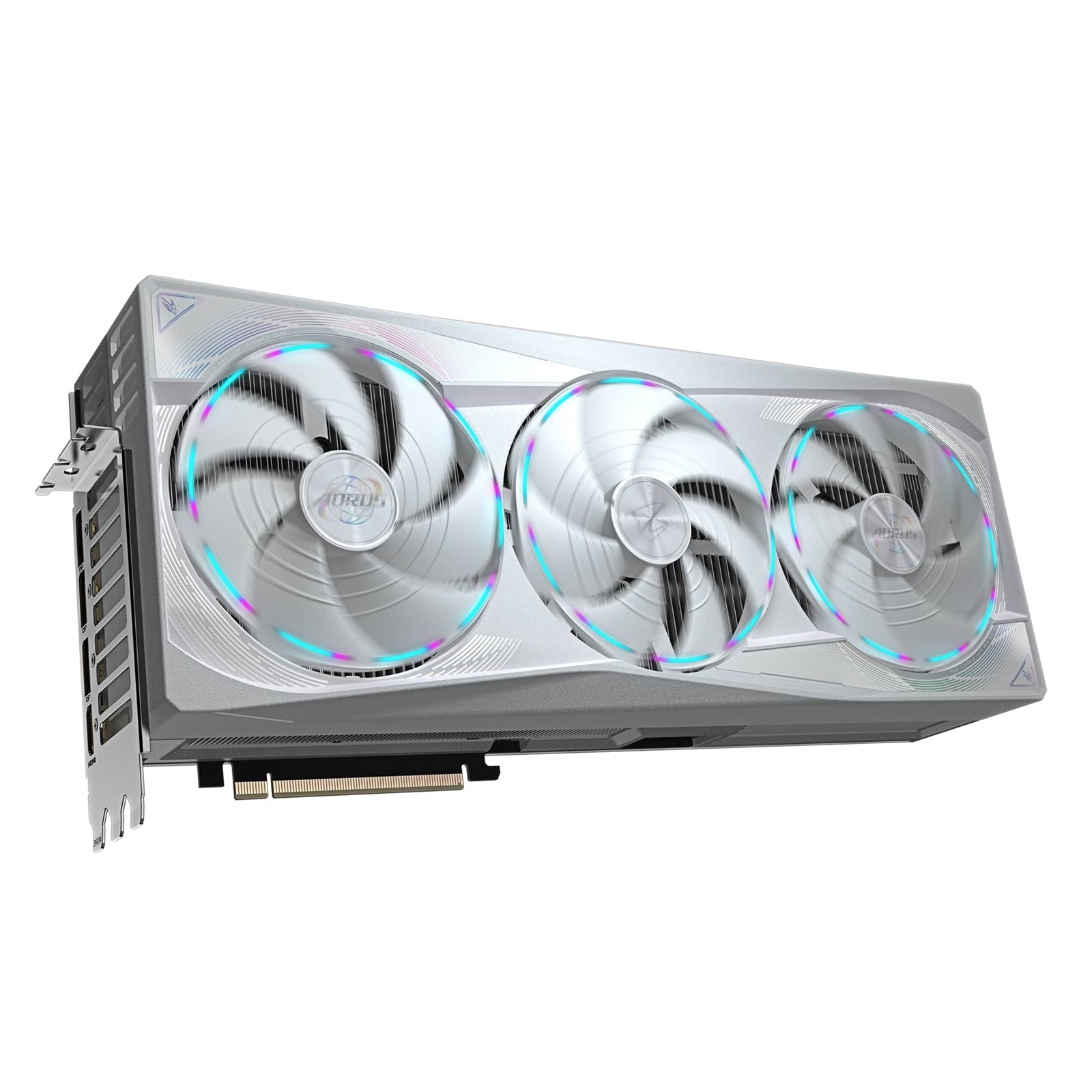 Gigabyte NVIDIA GeForce RTX 5090 AORUS MASTER ICE 32G Graphics Card, 32GB GDDR7, 21760 CUDA Cores, 2655 MHz Core Clock, Triple Fan, White, RGB, 3x DisplayPorts / 1x HDMI Port