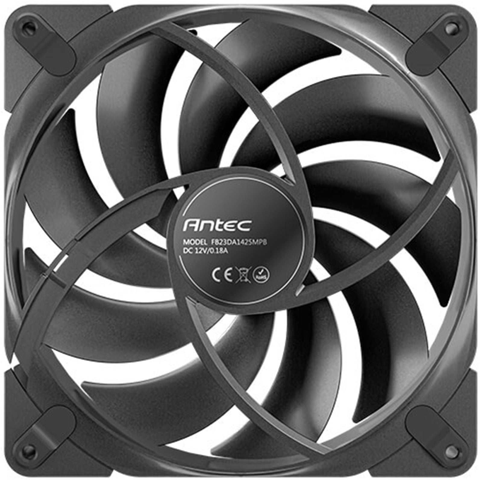 Antec Tranquil 140 PWM Case Fan - Fluid Dynamic Bearing, 450-1500 RPM, Black