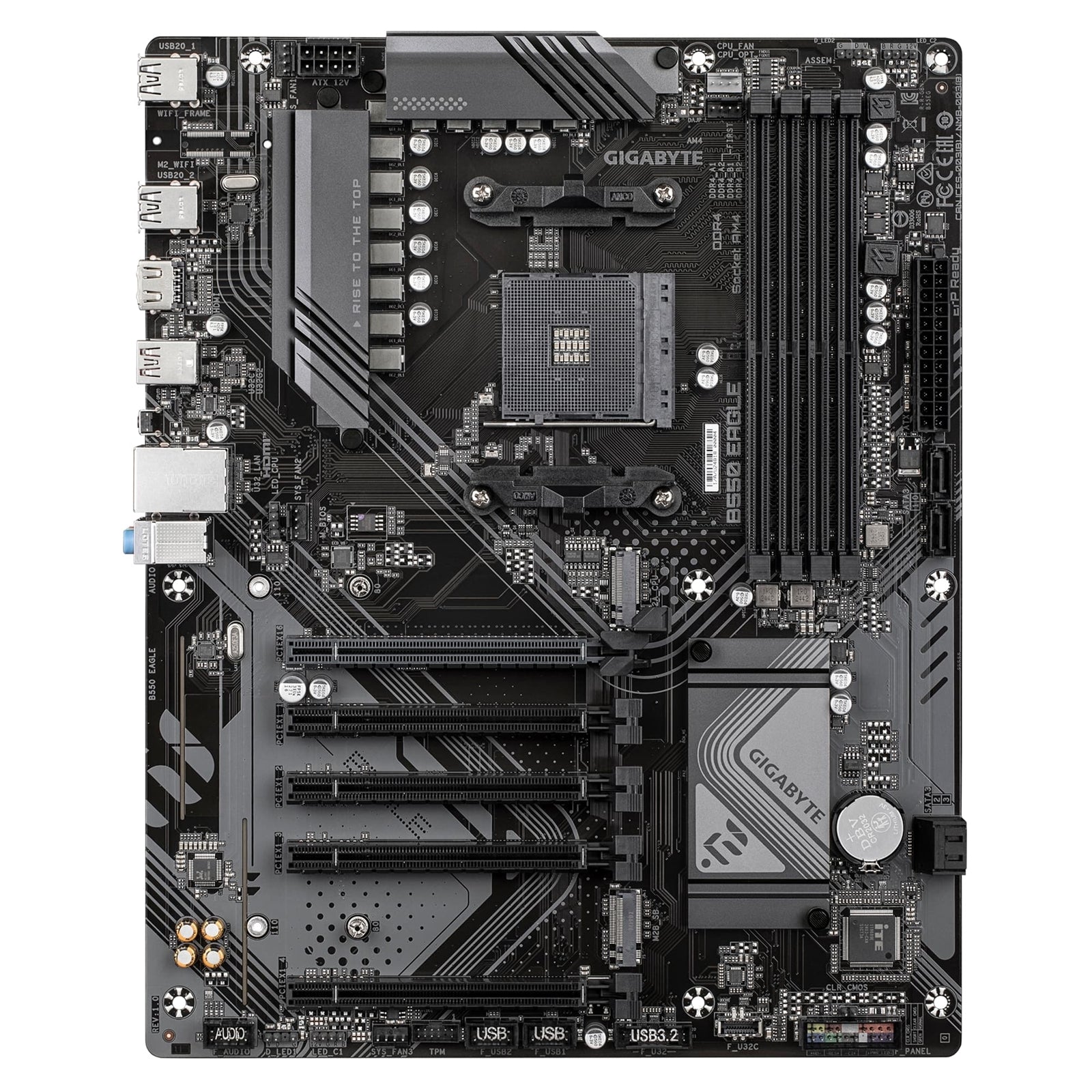 Gigabyte B550 EAGLE AMD AM4 Socket Motherboard, ATX, 4x DDR4 Slots, 2x M.2 Sockets, 2x USB-C Port, GbE LAN, 1x HDMI Port