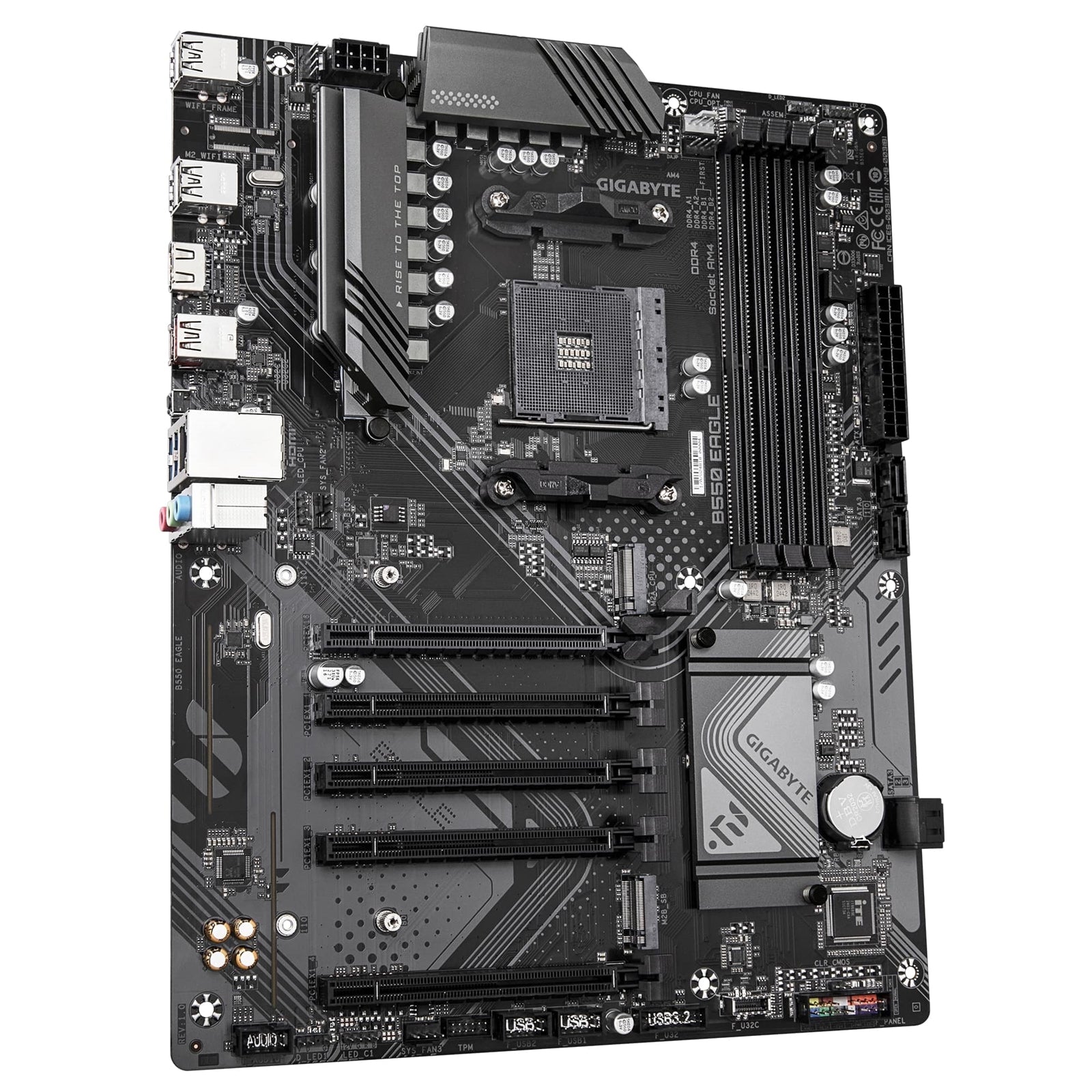 Gigabyte B550 EAGLE AMD AM4 Socket Motherboard, ATX, 4x DDR4 Slots, 2x M.2 Sockets, 2x USB-C Port, GbE LAN, 1x HDMI Port