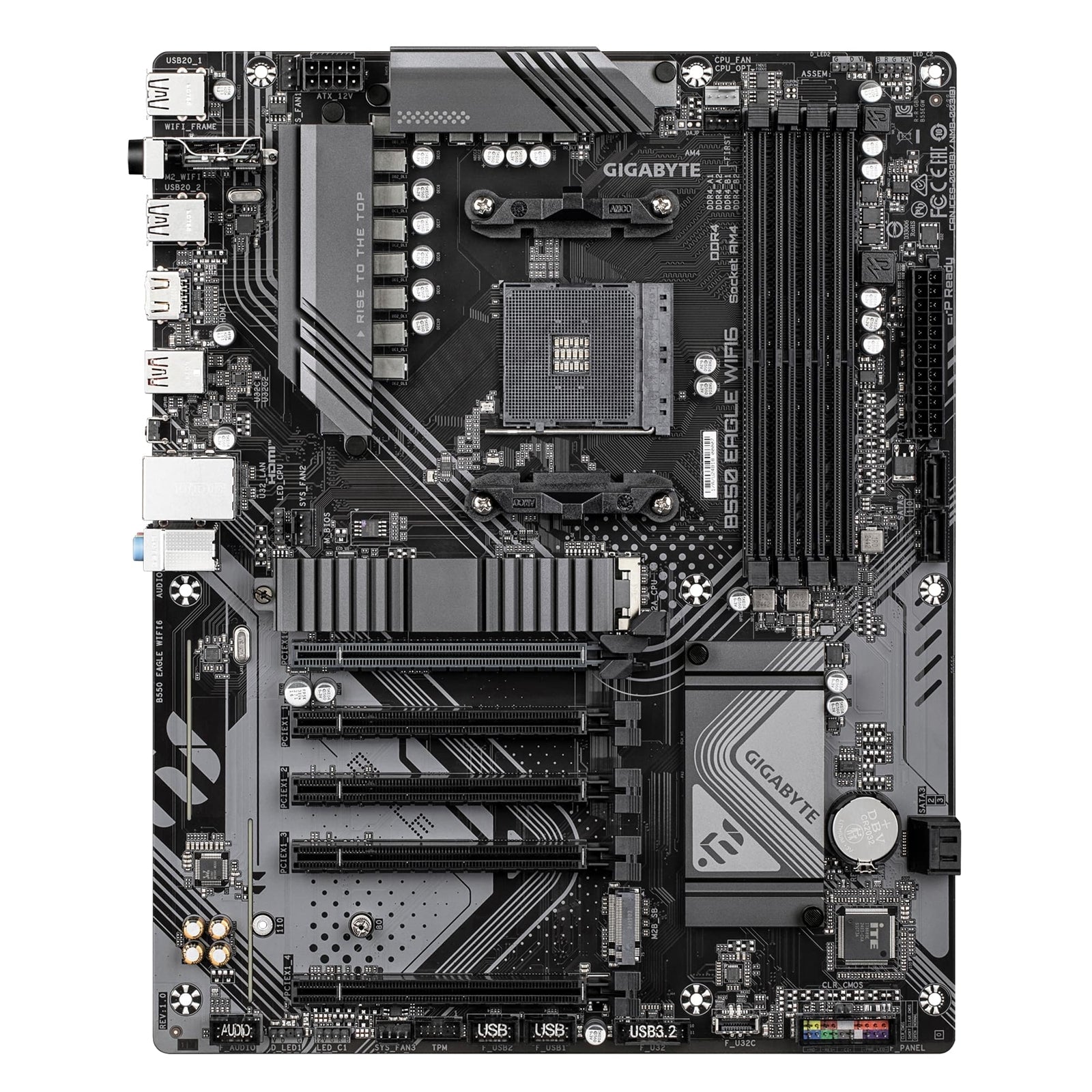 Gigabyte B550 EAGLE WIFI6 AMD AM4 Socket Motherboard, ATX, 4x DDR4 Slots, 2x M.2 Sockets, 2x USB-C Port, GbE LAN, Wi-Fi 6, 1x HDMI Port