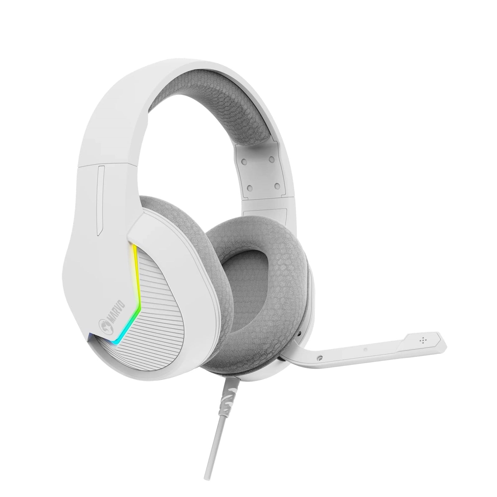 Marvo Scorpion H8618 Tactic 40 USB 2.0 Wired Gaming RGB Headset (White)