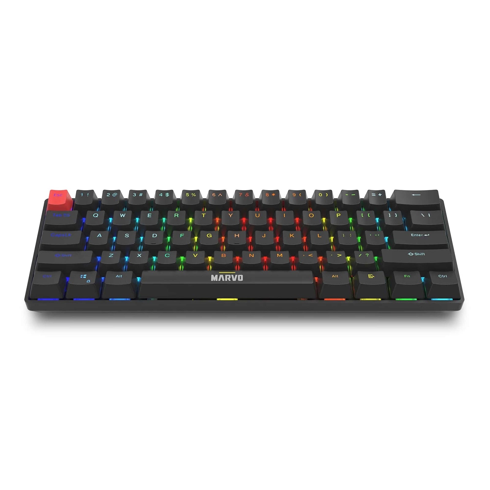 Marvo Scorpion KG933G Saber 61 Wired Mechanical RGB 60% UK Layout Gaming Keyboard (Black)