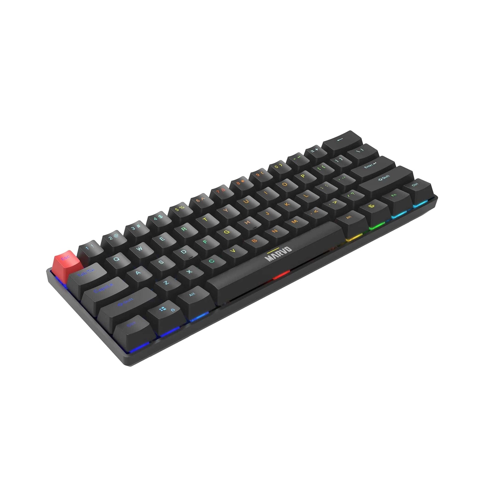 Marvo Scorpion KG933G Saber 61 Wired Mechanical RGB 60% UK Layout Gaming Keyboard (Black)