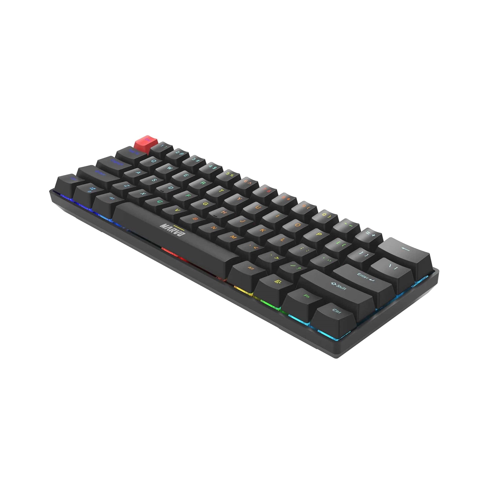 Marvo Scorpion KG933G Saber 61 Wired Mechanical RGB 60% UK Layout Gaming Keyboard (Black)