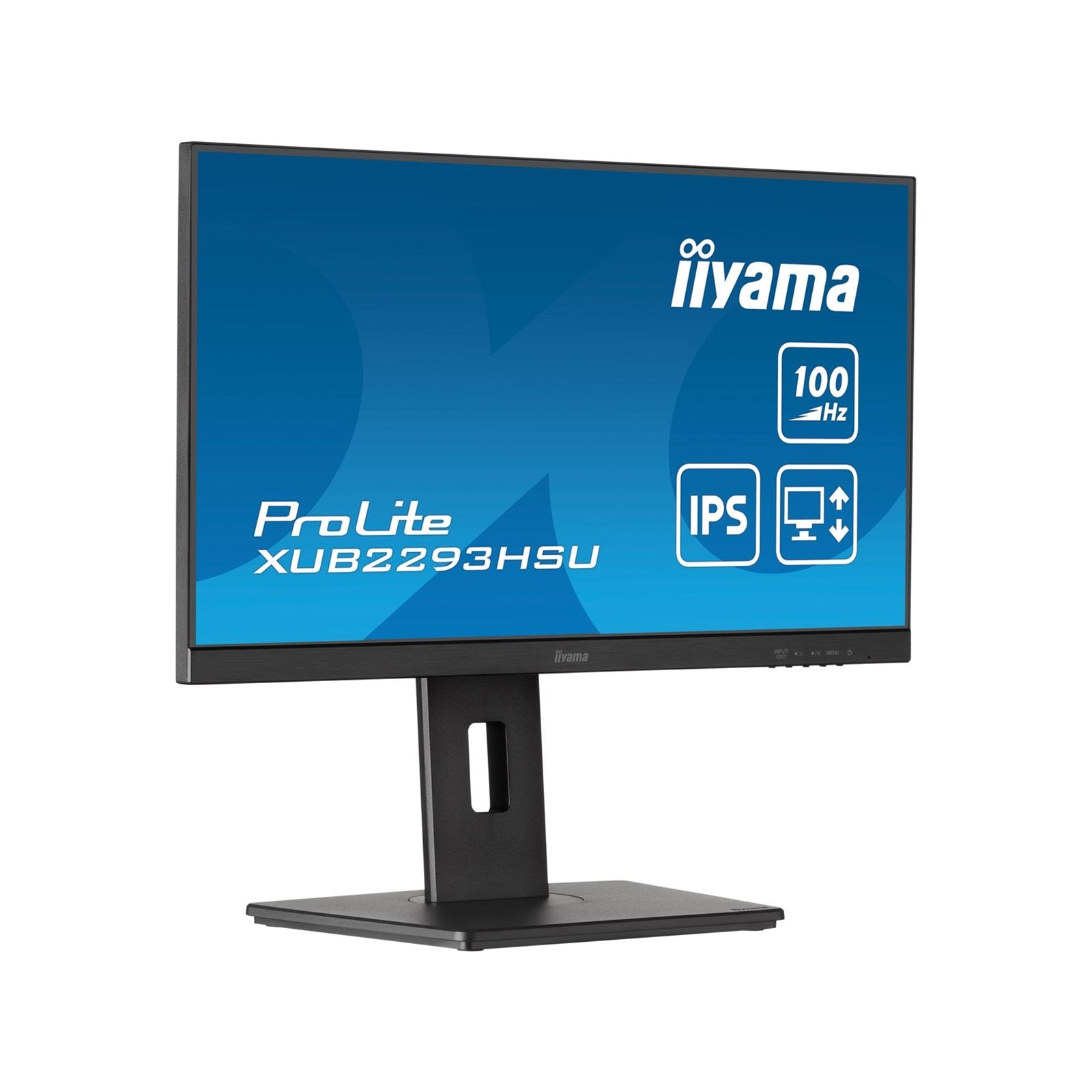 iiyama PROLITE XUB2293HSU-B7 22 inch IPS Monitor, Full HD, 1ms, USB Hub, HDMI, DisplayPort, Freesync, 100Hz, Speakers, Black, Internal PSU, VESA, Height Adjustable, Pivot