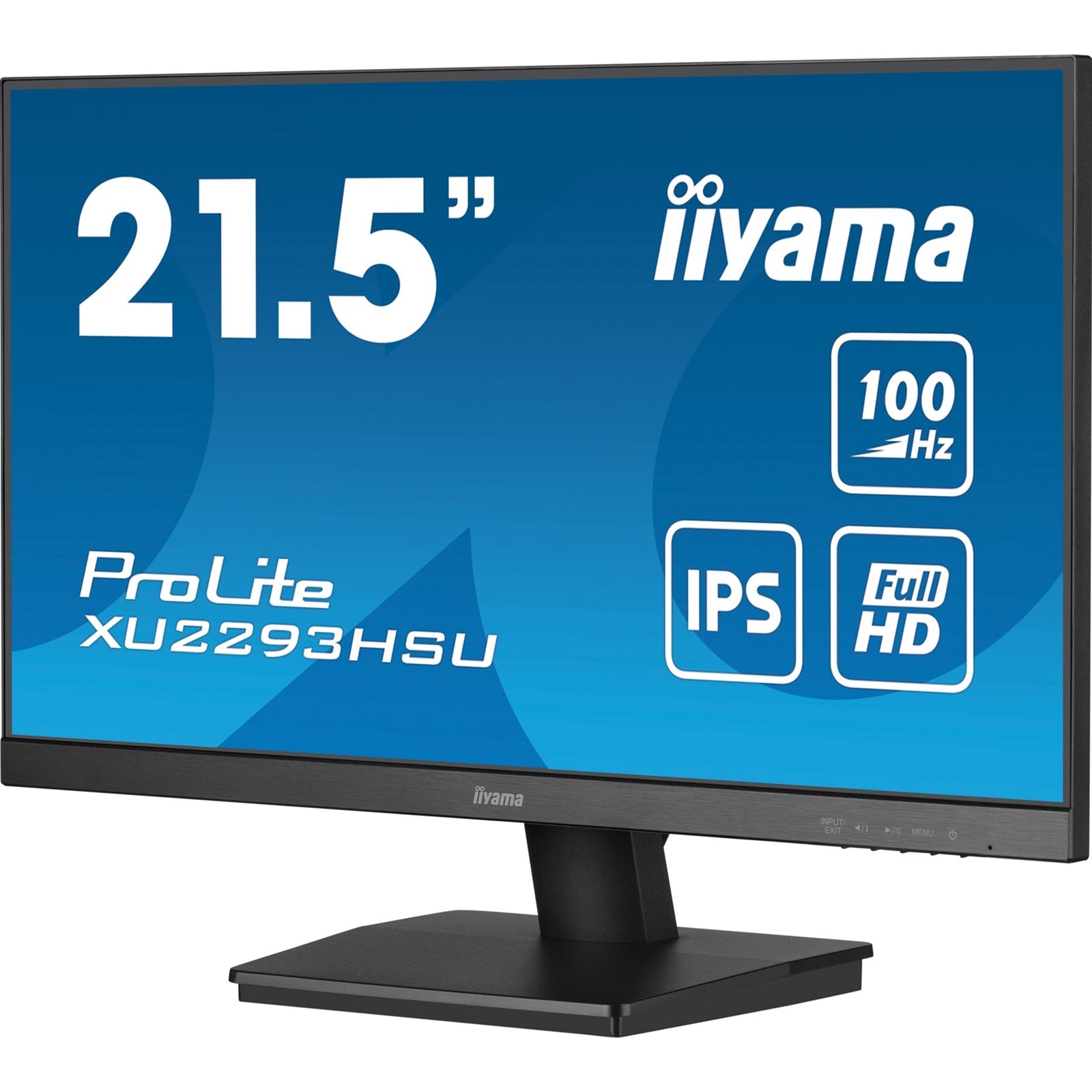 iiyama PROLITE XU2293HSU-B7 22 inch IPS Monitor, Full HD, 1ms, USB Hubx2, HDMI, DisplayPort, Freesync, 100Hz, Speakers, Black, ACR, Internal PSU, VESA