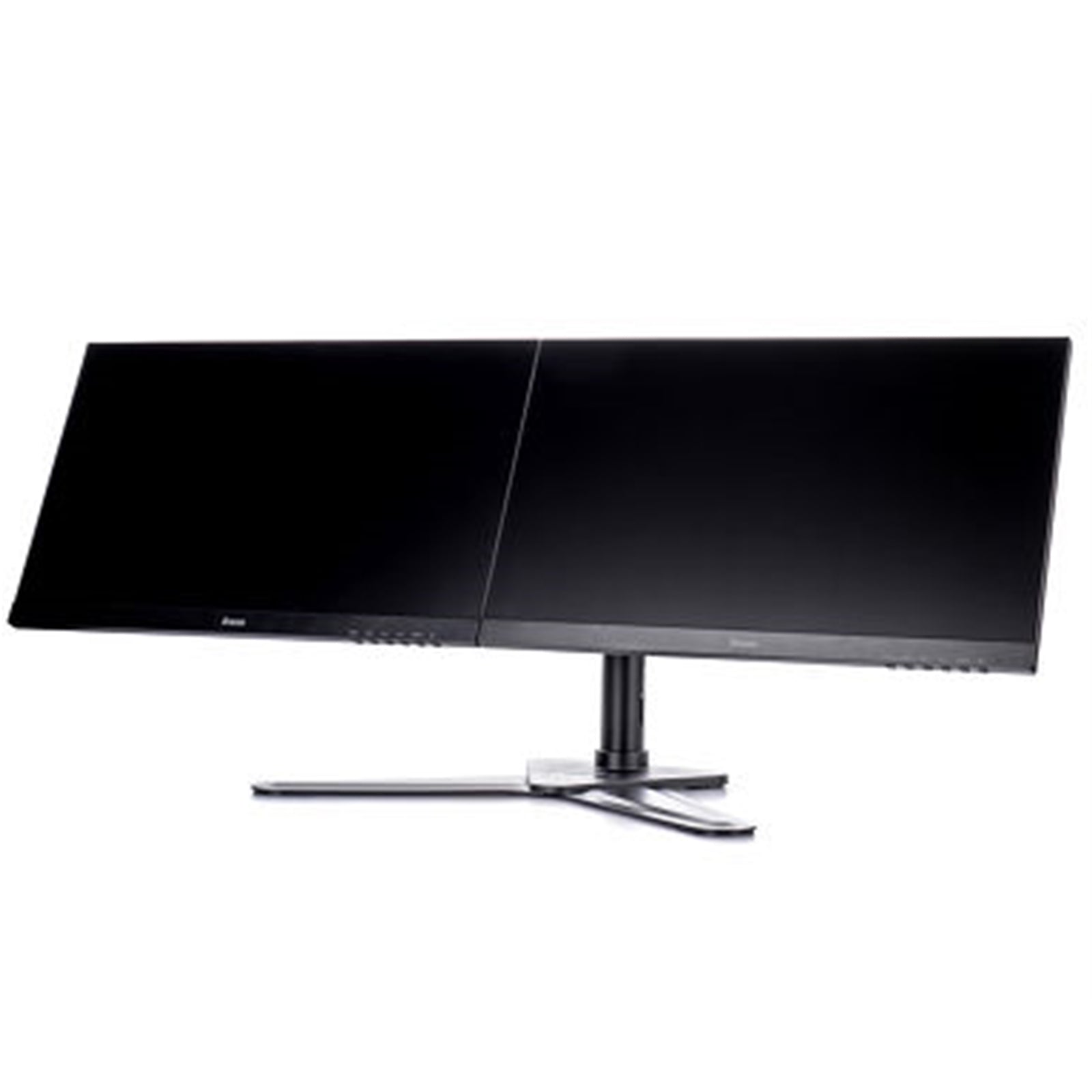 iiyama DS1002D-B1 Dual Desk Stand Monitor Arm, Desk Mount, Fits 2 x 30 Inch Flat Screens, Tilt, Swivel, Height, Rotation, inc Cable Management