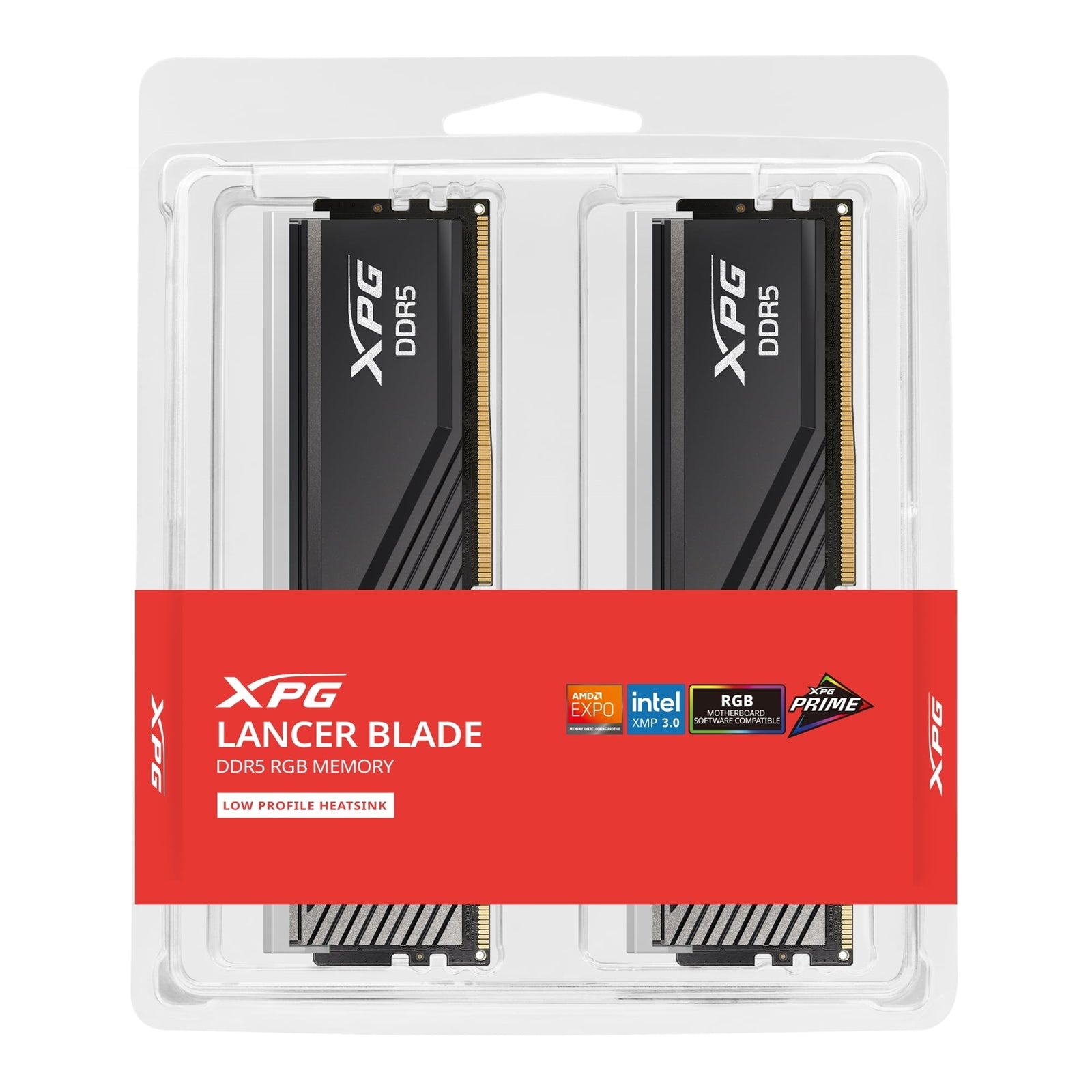 Adata LANCER RGB AX5U6000C3616G-DTLABRBK DDR5 6000MHz, 32GB, (2 x 16GB) CL36-38-38, 1.35v, Retail, Black RGB System Memory
