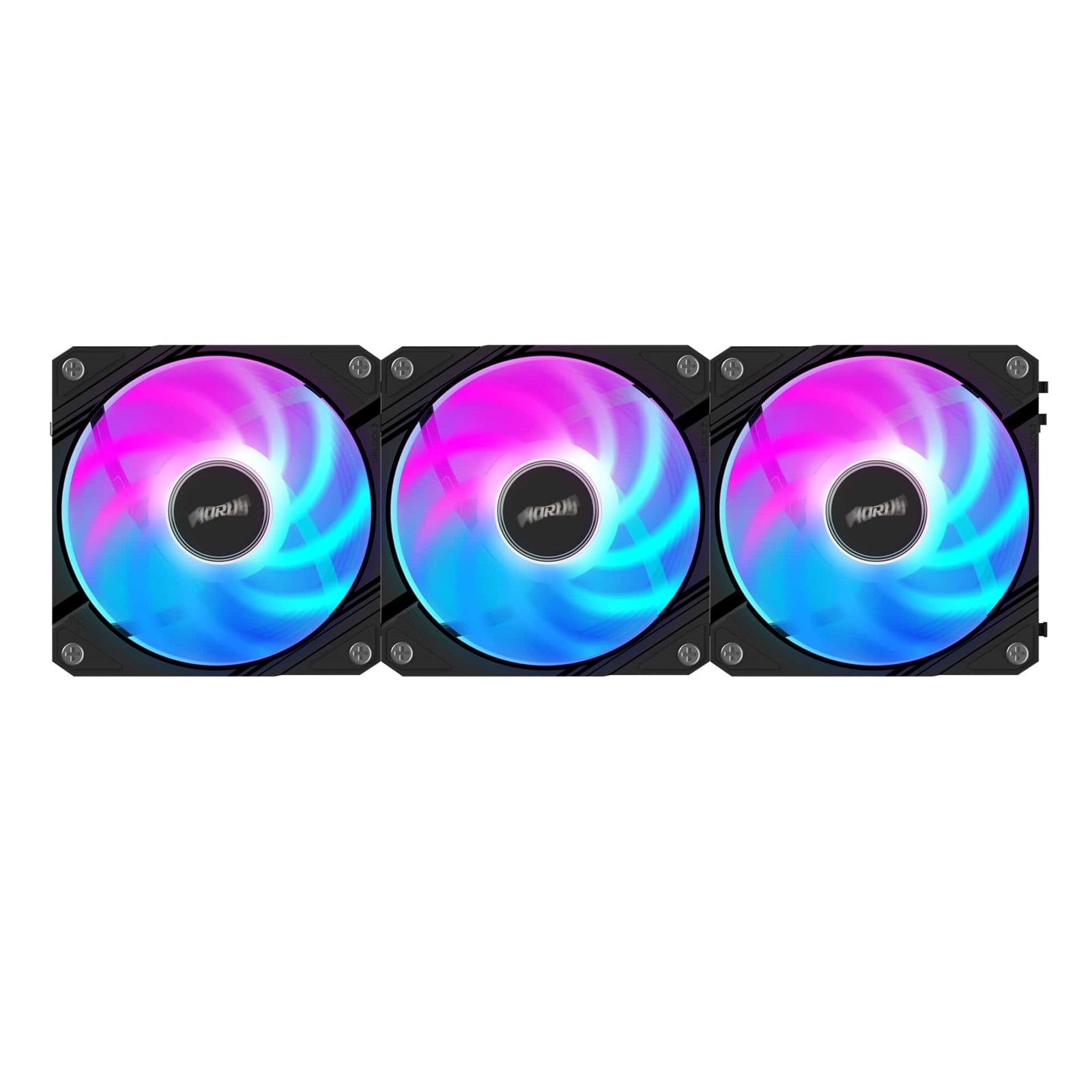 Gigabyte AORUS EZ Chain Fan 120 Ice 120mm ARGB Fans with Easy Daisy-Chain Setup 3-Pack Black