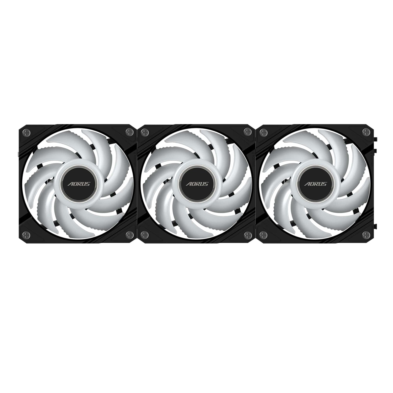 Gigabyte AORUS EZ Chain Fan 120 Ice 120mm ARGB Fans with Easy Daisy-Chain Setup 3-Pack Black
