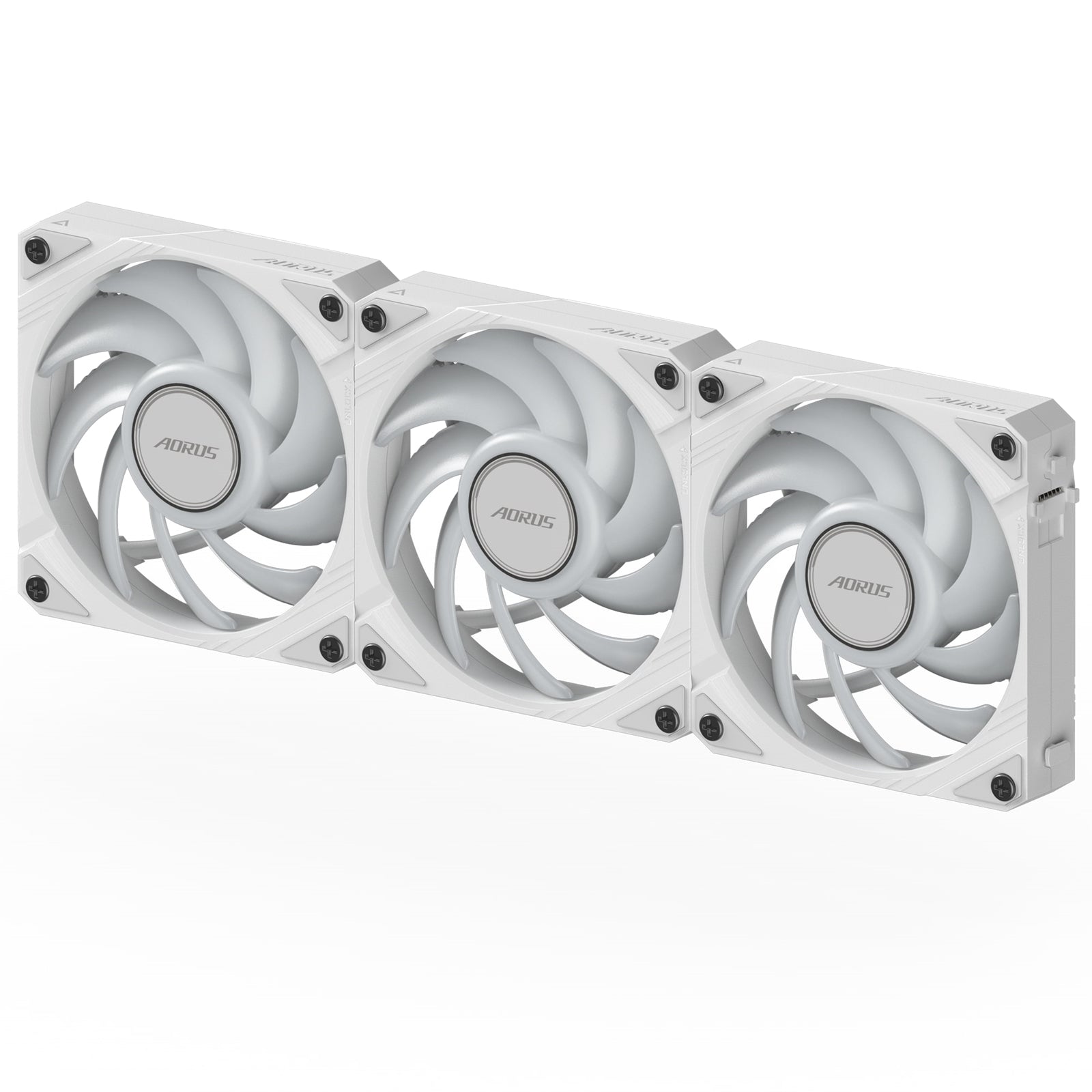 Gigabyte AORUS EZ Chain Fan 120 Ice 120mm ARGB Fans with Easy Daisy-Chain Setup 3-Pack White