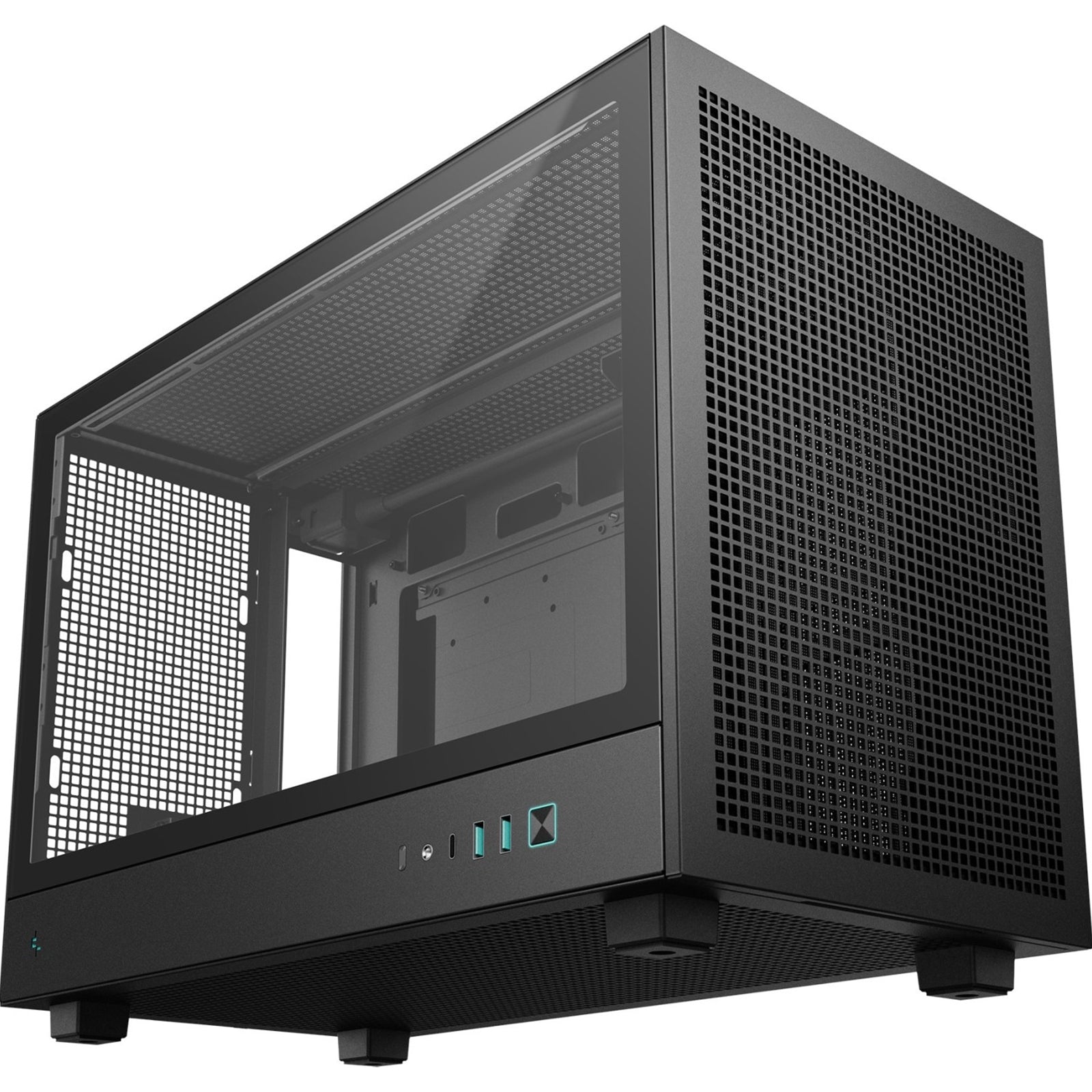 DeepCool CH260 Micro-ATX Case, High-Airflow Compact PC Case with Tempered Glass Panel, USB-C Port, Supports 360mm Radiator, ATX PSU, Black