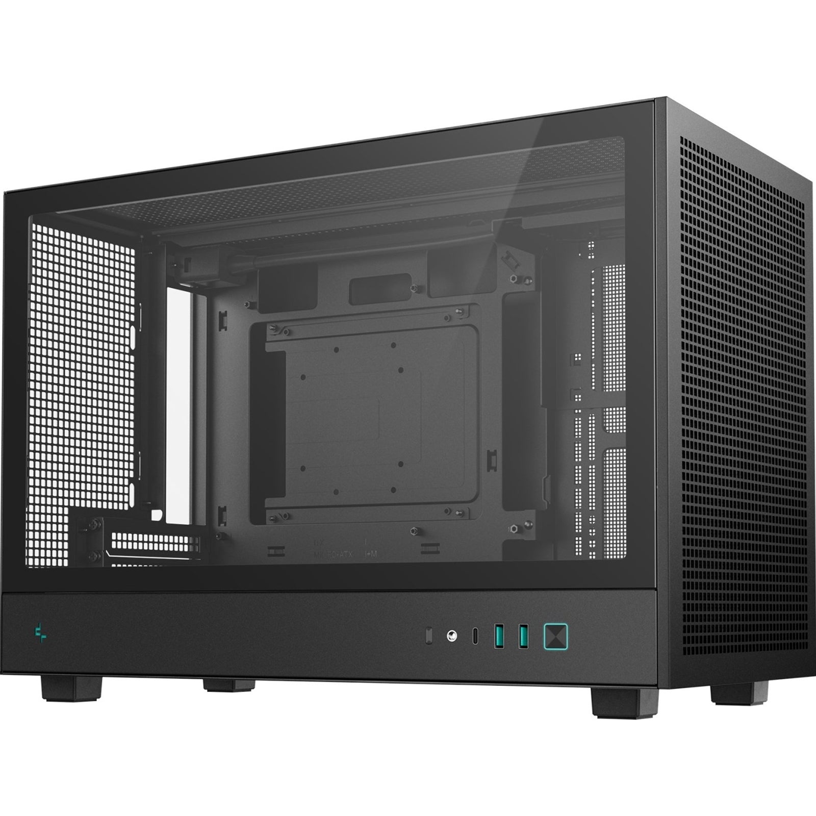 DeepCool CH260 Micro-ATX Case, High-Airflow Compact PC Case with Tempered Glass Panel, USB-C Port, Supports 360mm Radiator, ATX PSU, Black