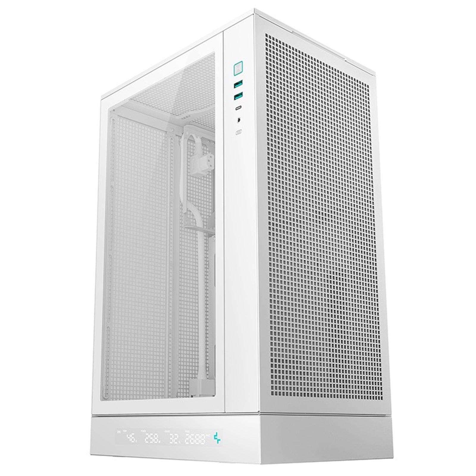 DeepCool CH270 Digital Micro-ATX Case, Mini-Tower PC Case with Tempered Glass Side Panel, USB-C Port, High Airflow Support for 360mm Radiator, ATX PSU, White