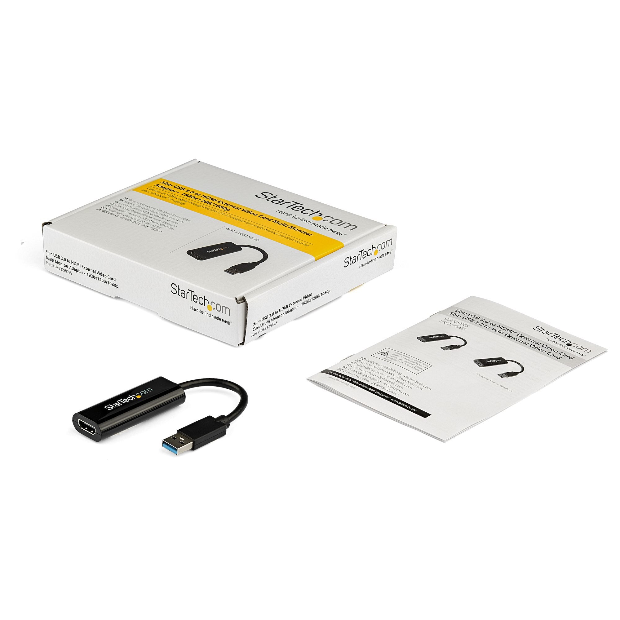StarTech.com USB 3.0 to HDMI Adapter, USB to HDMI Monitor Converter for Windows, 1080P (no support for macOS/ChromeOS/Linux)
