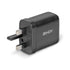 Lindy 65W USB 2 x Type C Charger, Input UK Plug, Output 2 x USB Type C Female, Black