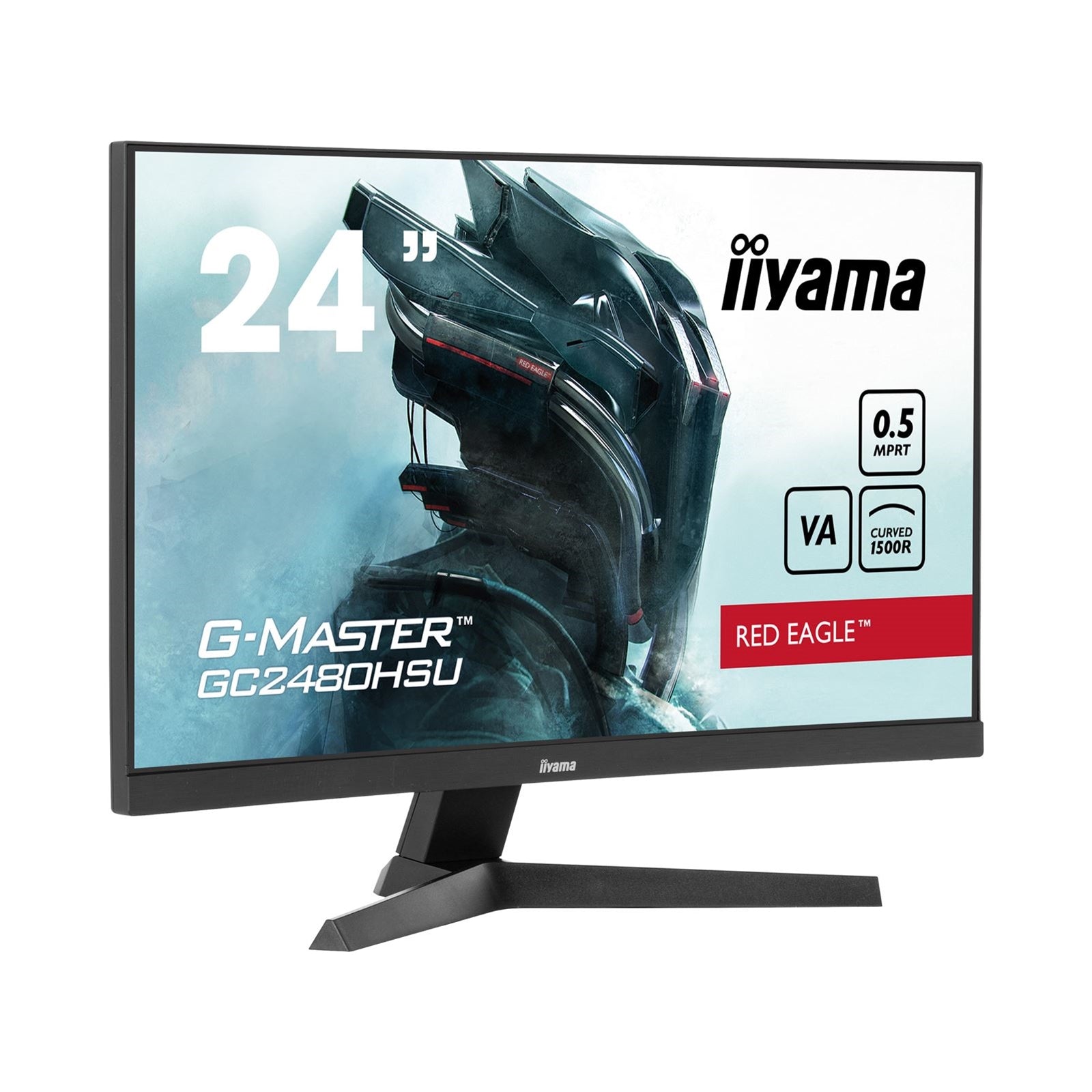 iiyama G-Master GC2480HSU-B1 Red Eagle Curved Gaming Monitor, 23.6 Inch,Full HD, 180Hz, 0.5ms, FreeSync, HDMI, Display Port, USB Hub