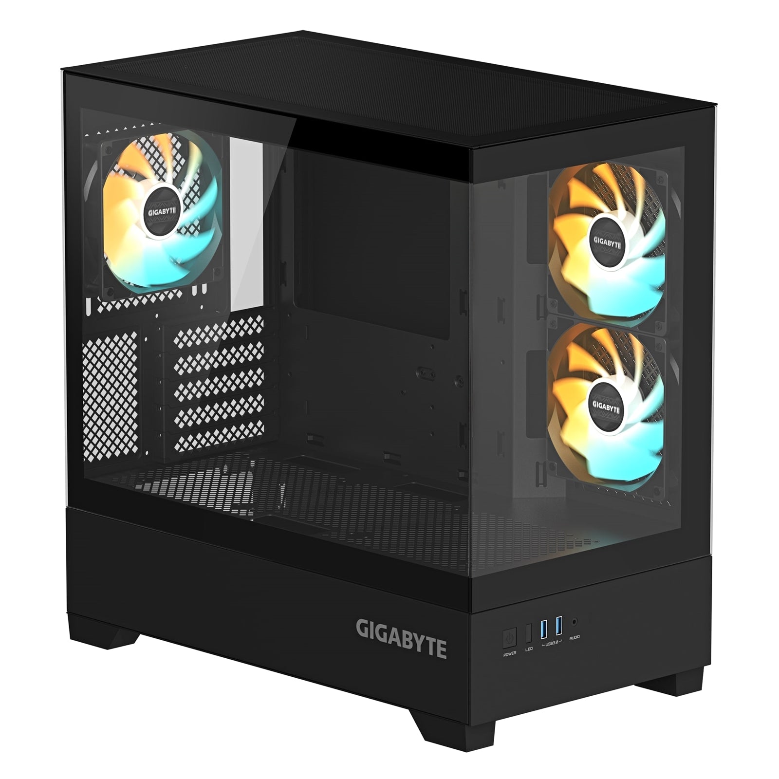 GIGABYTE C201 PANORAMIC RGB Gaming PC Case, Tempered Glass, Optimized Airflow, mini-ITX/m-ATX