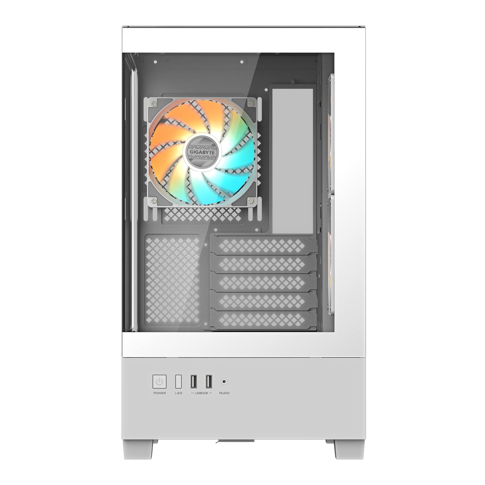 GIGABYTE C201 PANORAMIC ICE RGB Gaming PC Case, Tempered Glass, Optimized Airflow, mini-ITX/m-ATX