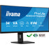 iiyama ProLite Curved Monitor XCB3497WQSNP-B1 34" VA Ultra-Wide Screen with KVM Switch, LAN, USB-C Dock, 0.4ms, 120Hz, HDMI, DisplayPort, Speakers, Height Adjustment