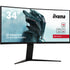 iiyama G-Master Red Eagle Curved Gaming Monitor, GCB3484WQSU-B1, 34 Inch, Black, 3440 x 1440, 0.4ms, 180hz, FreeSync, HDMI, Display Port, USB-Hub, Height Adjustable, Swivel, VESA