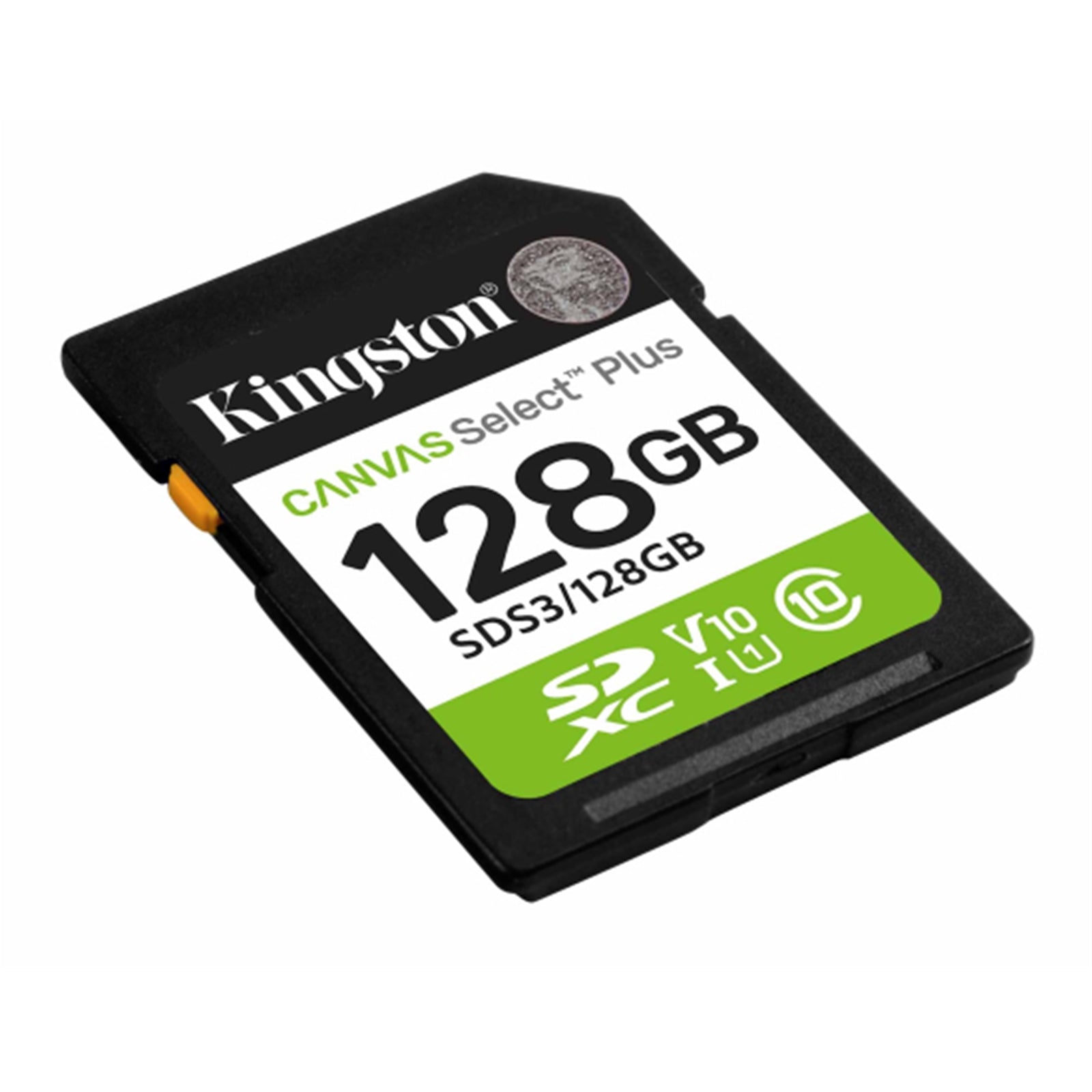 Kingston Canvas Select Plus  SDS3/128GB V30 128GB SD Class 10 UHS-I U3 Flash Card