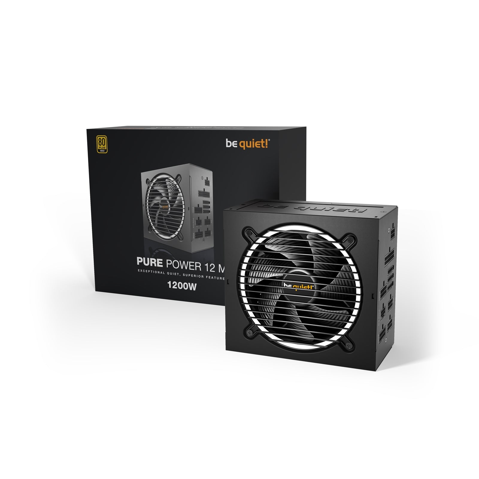Be Quiet! 1200W Pure Power 12 M PSU, Fully Modular, Rifle Bearing Fan, 80+ Gold, ATX 3.0, PCIe 5.0, Dual Rail