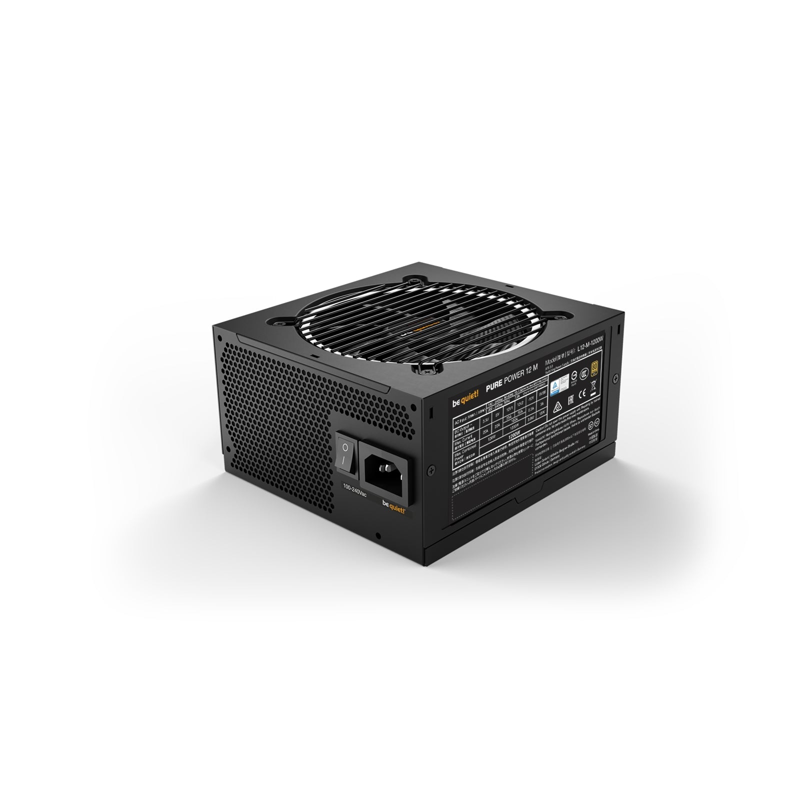 Be Quiet! 1200W Pure Power 12 M PSU, Fully Modular, Rifle Bearing Fan, 80+ Gold, ATX 3.0, PCIe 5.0, Dual Rail