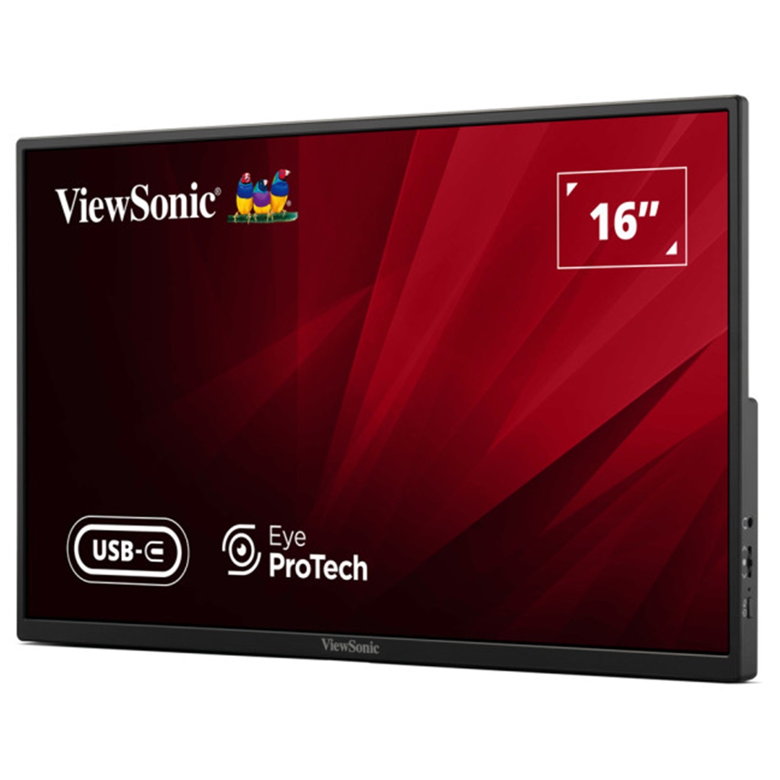 Viewsonic VA1650 16 inch USB-C Lightweight Portable IPS Monitor, Full HD, 60Hz, HDMI (v1.4), VESA, Built in Foldable Stand