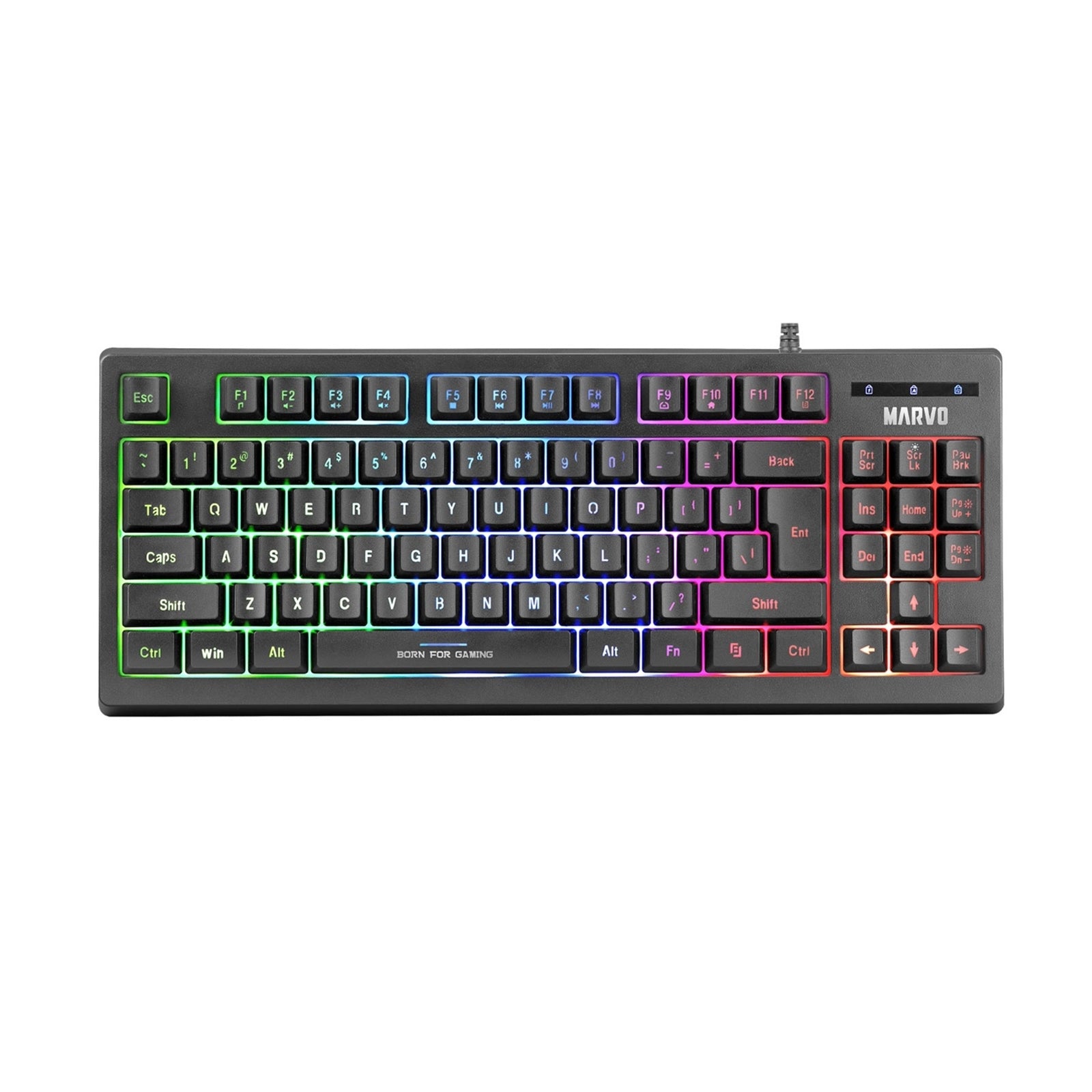 Marvo Scorpion Keyboard and Mouse Bundle featuring Marvo Scorpion K607 TKL Layout Multimedia USB 2.0 Wired 3 Colour Backlit Gaming Keyboard & Marvo Scorpion M292 Capo 20 USB RGB Programmable Gaming Mouse