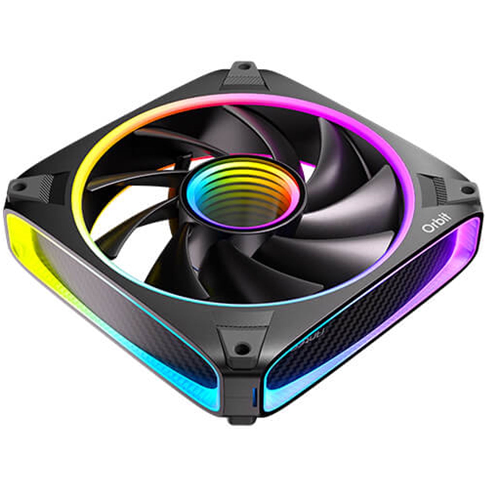 Antec Orbit 120 ARGB 120 mm PWM Fan Triple Pack  - 120 mm x 28 mm, Fluid Dynamic Bearing, 200-2000 RPM, 66.72 CFM, aRGB Lighting, Anti-Vibration Pads