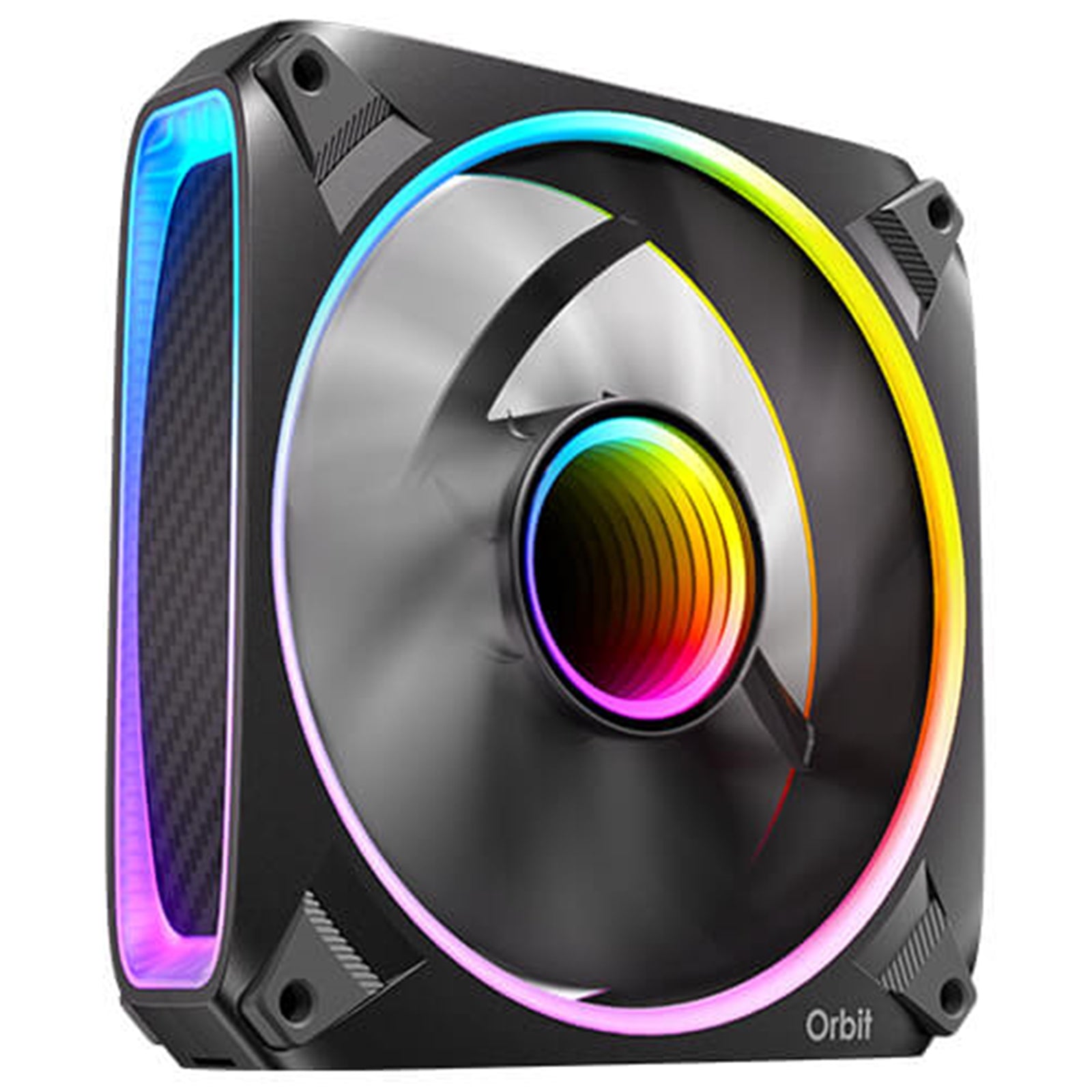 Antec Orbit 120 ARGB 120 mm PWM Fan Triple Pack  - 120 mm x 28 mm, Fluid Dynamic Bearing, 200-2000 RPM, 66.72 CFM, aRGB Lighting, Anti-Vibration Pads