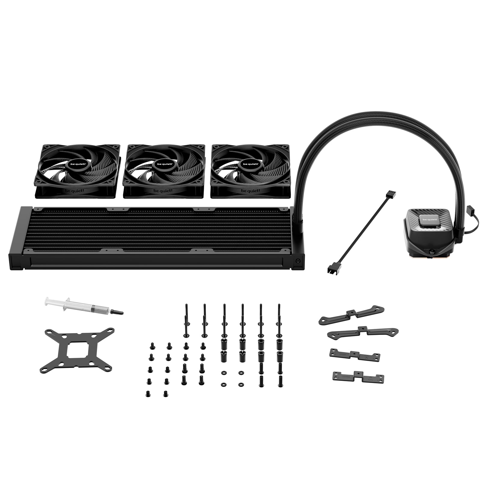 be quiet! Pure Loop 3 Liquid CPU Cooler, Universal Socket, 240mm Radiator, 3 x Pure Wings 3 120mm PWM High Speed, 3-year manufacurer's warranty.