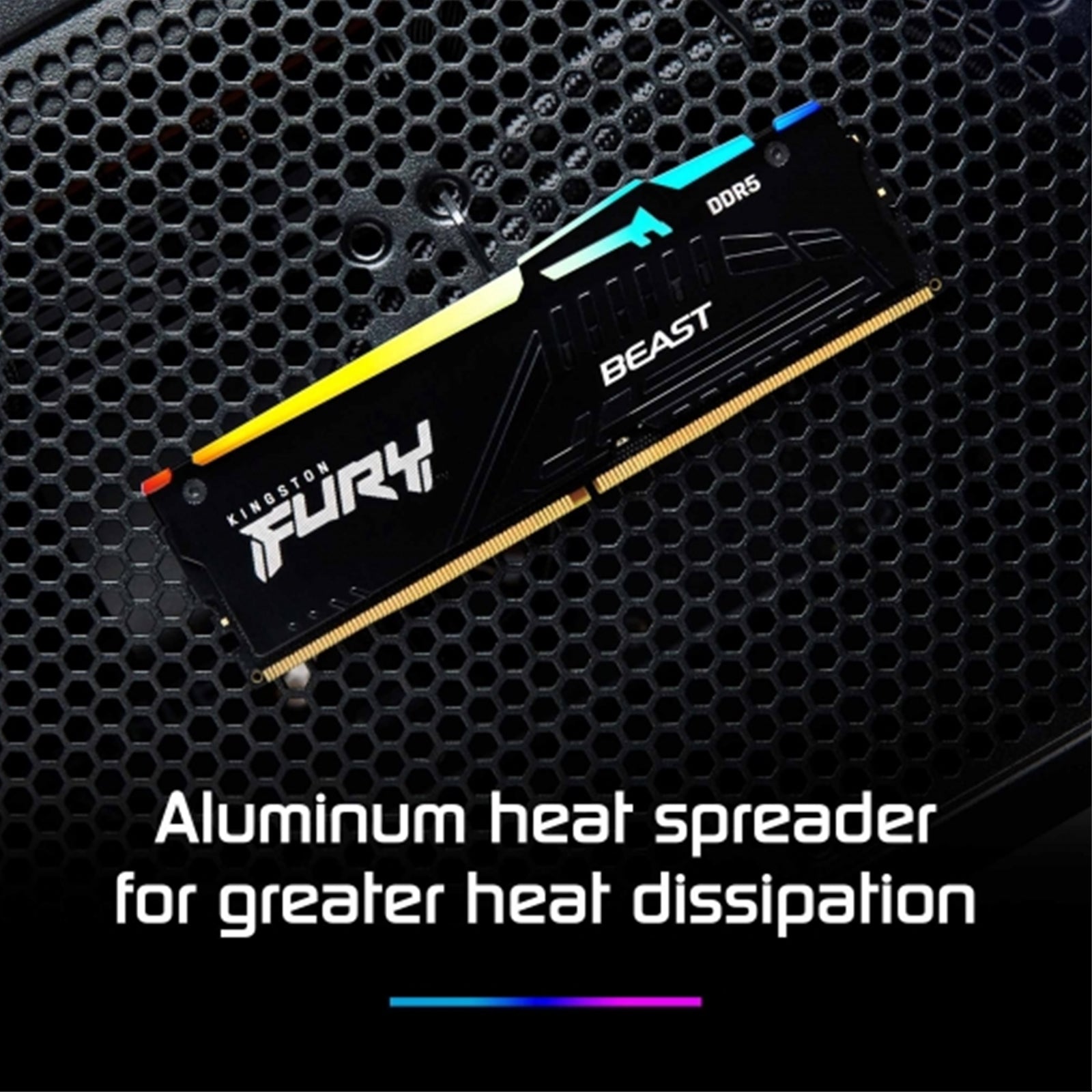 Kingston FURY Beast (KF552C40BB2A-32) 32GB System Memory, 5200MT/s, DDR5, CL40, DIMM, RGB, Black