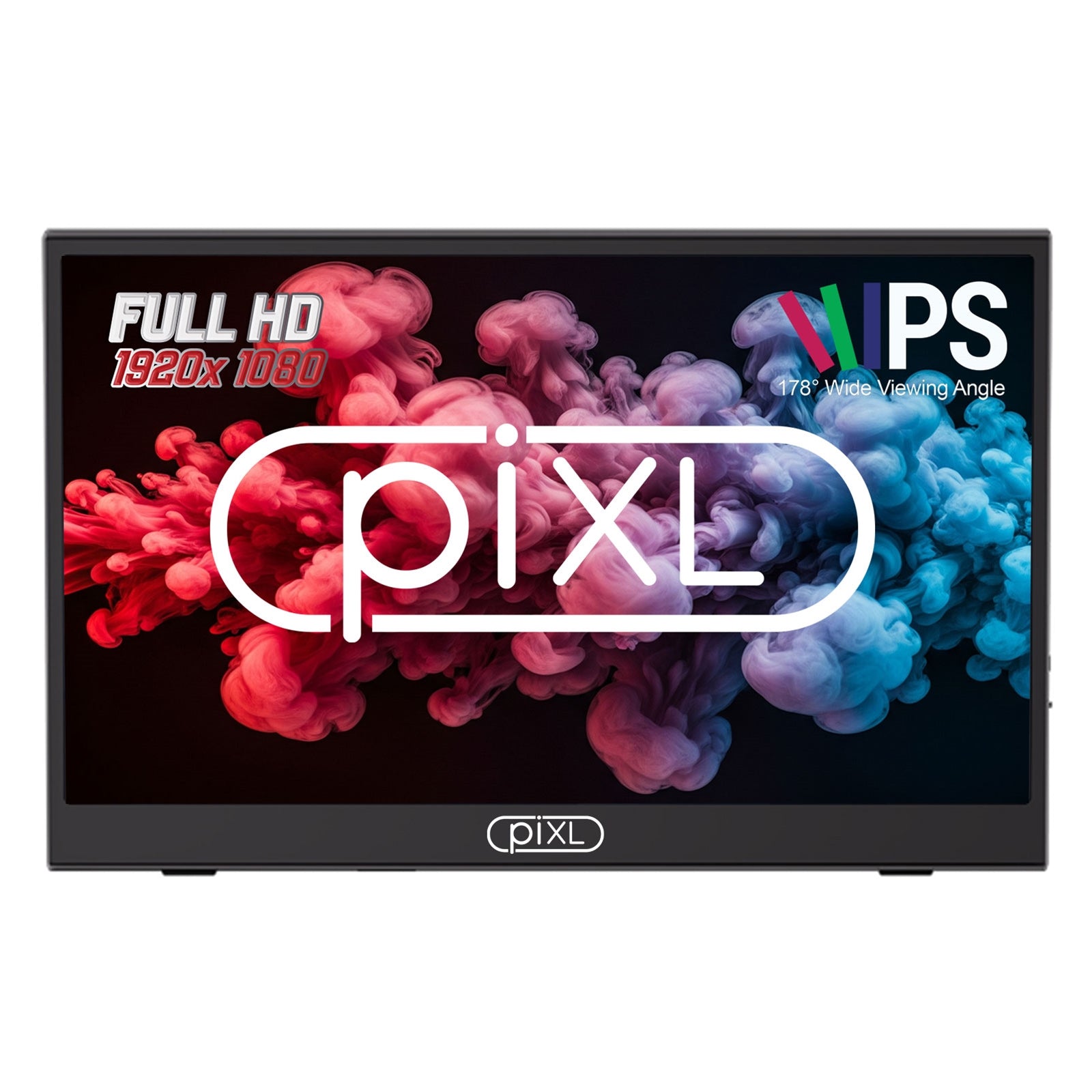 piXL PM156C 15.6 Inch Full HD 60Hz IPS Portable Monitor with USB-C, Mini HDMI & Speakers with Foldable Case & Stand